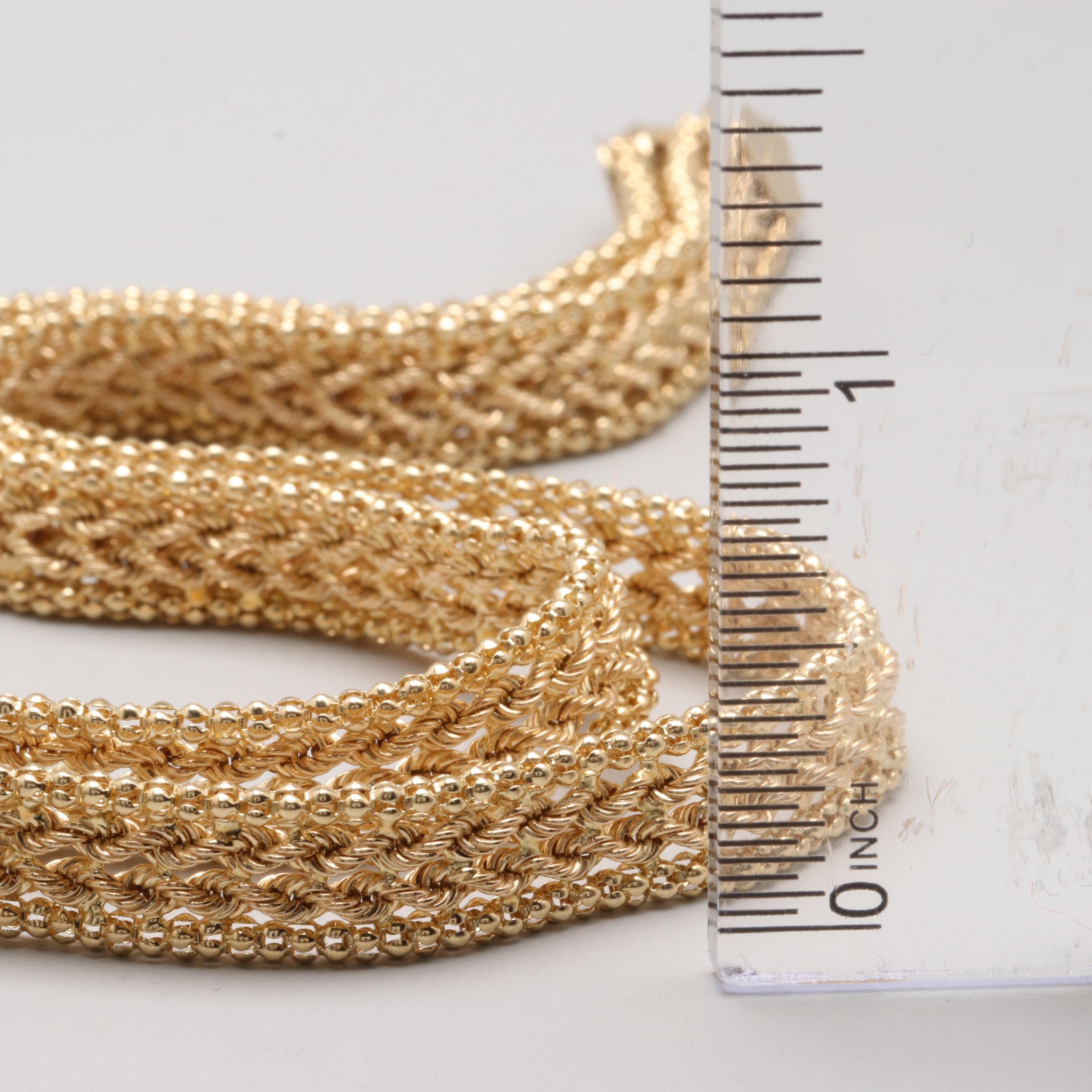 14K Yellow Gold Fancy Weave Necklace