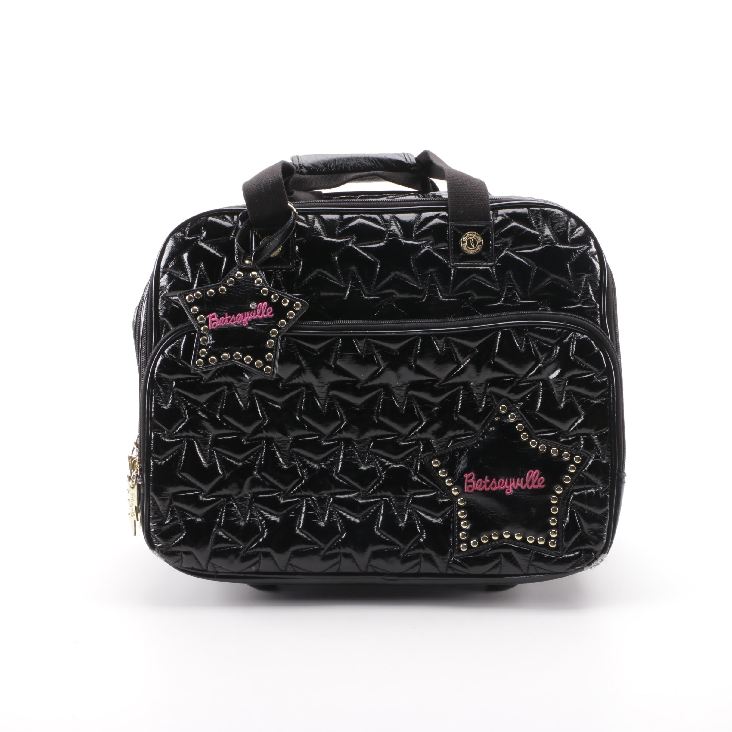 Betsey Johnson Betseyville Rolling Briefcase Weekender Bag