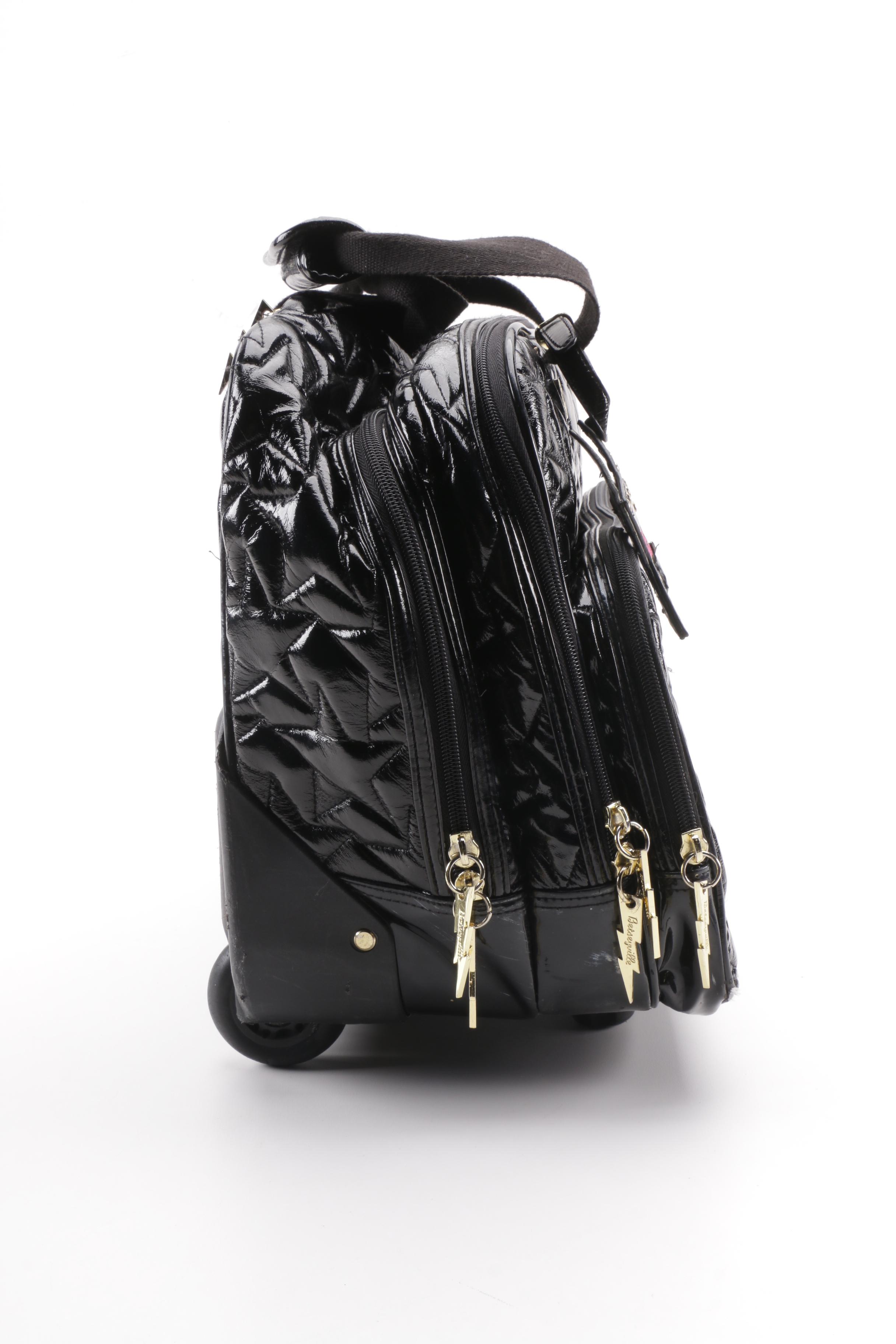 Betsey Johnson Betseyville Rolling Briefcase Weekender Bag