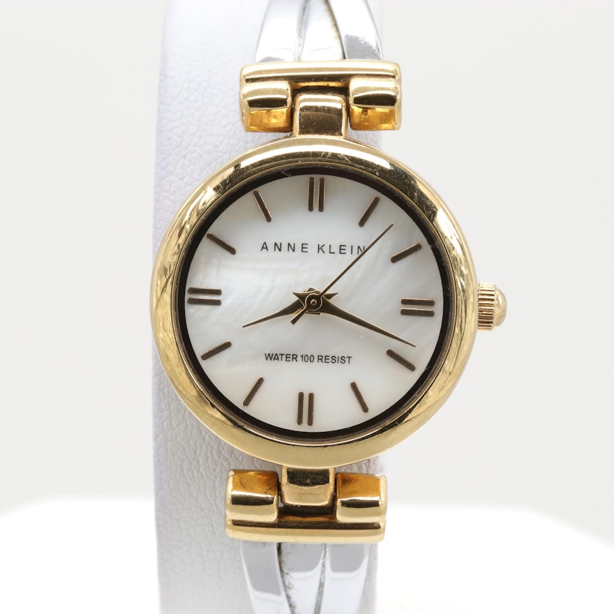 Anne Klein Two Tone Quartz Wristwatch With Mother of Pearl Dial