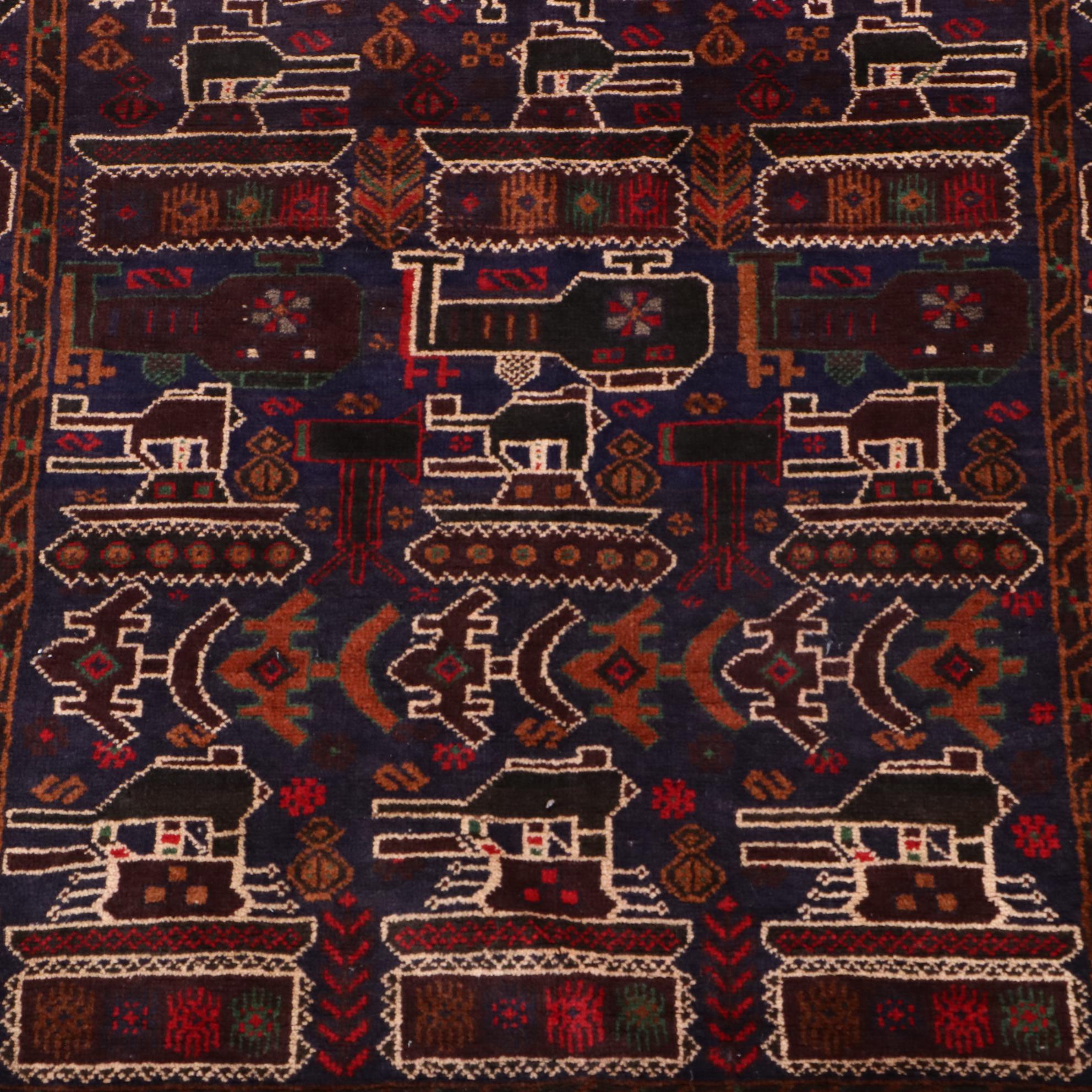 Hand-Knotted Afghani War Rug