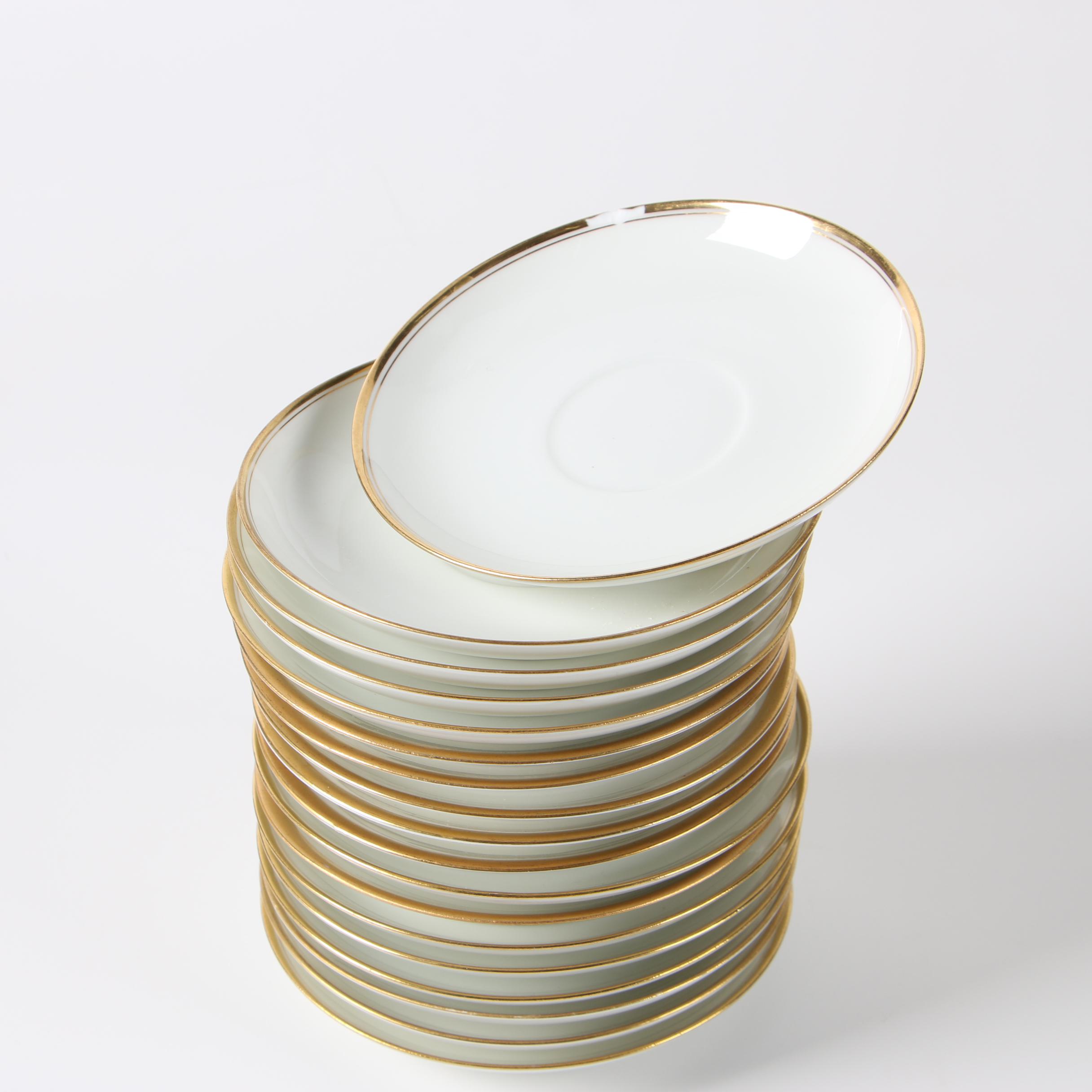 Haviland Limoges Porcelain Dinnerware with Crown Staffordshire Gravy Boat