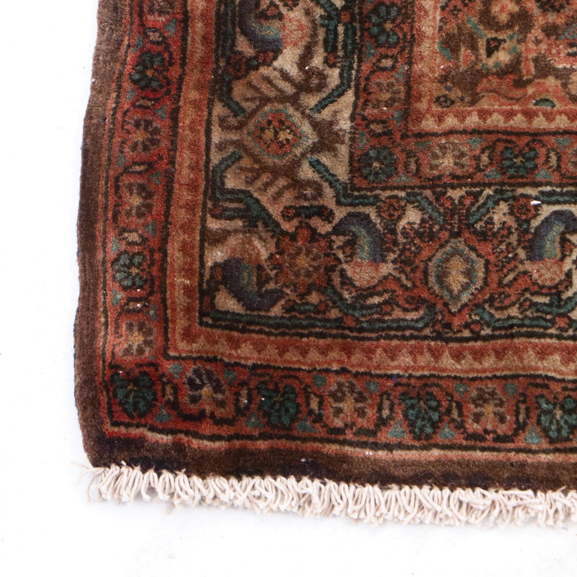 Hand-Knotted Persian Bijar Rug