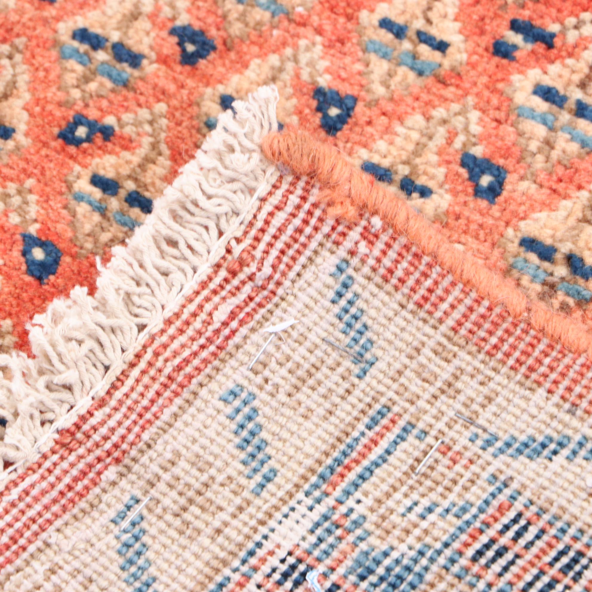 Hand-Knotted Inscribed Persian Mir-A-Boteh Carpet Runner