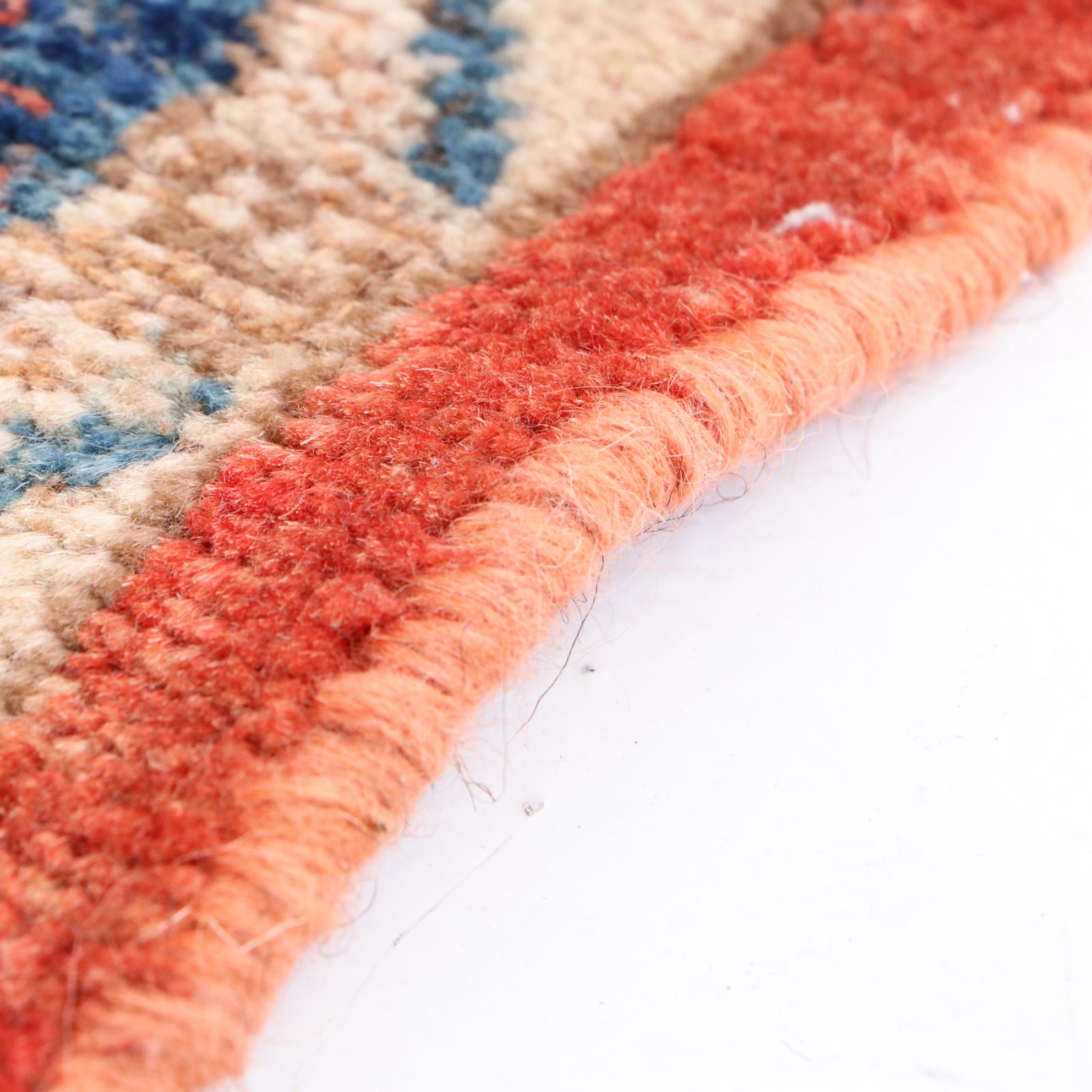 Hand-Knotted Inscribed Persian Mir-A-Boteh Carpet Runner