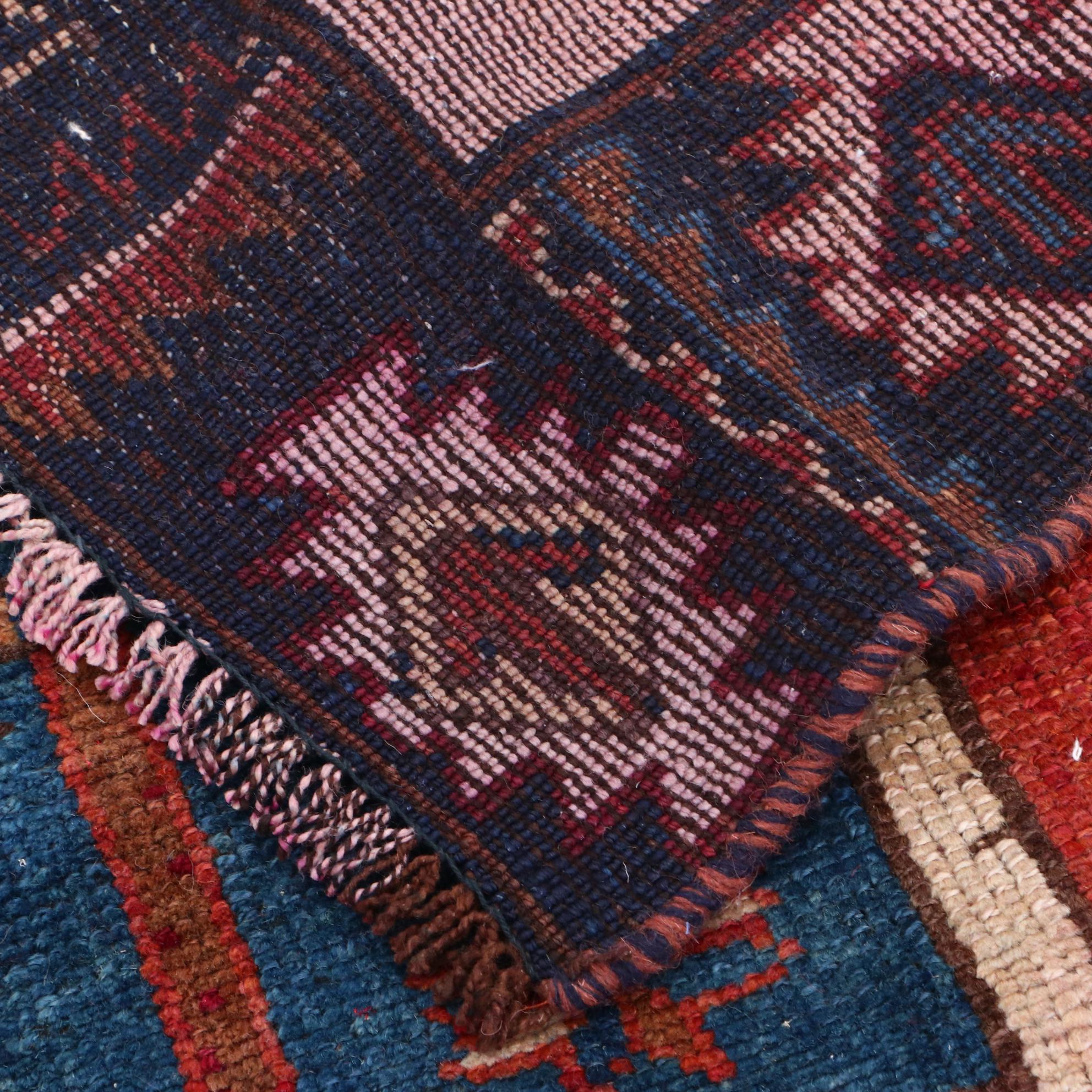 Hand-Knotted Pictorial Persian Qashqai Long Rug