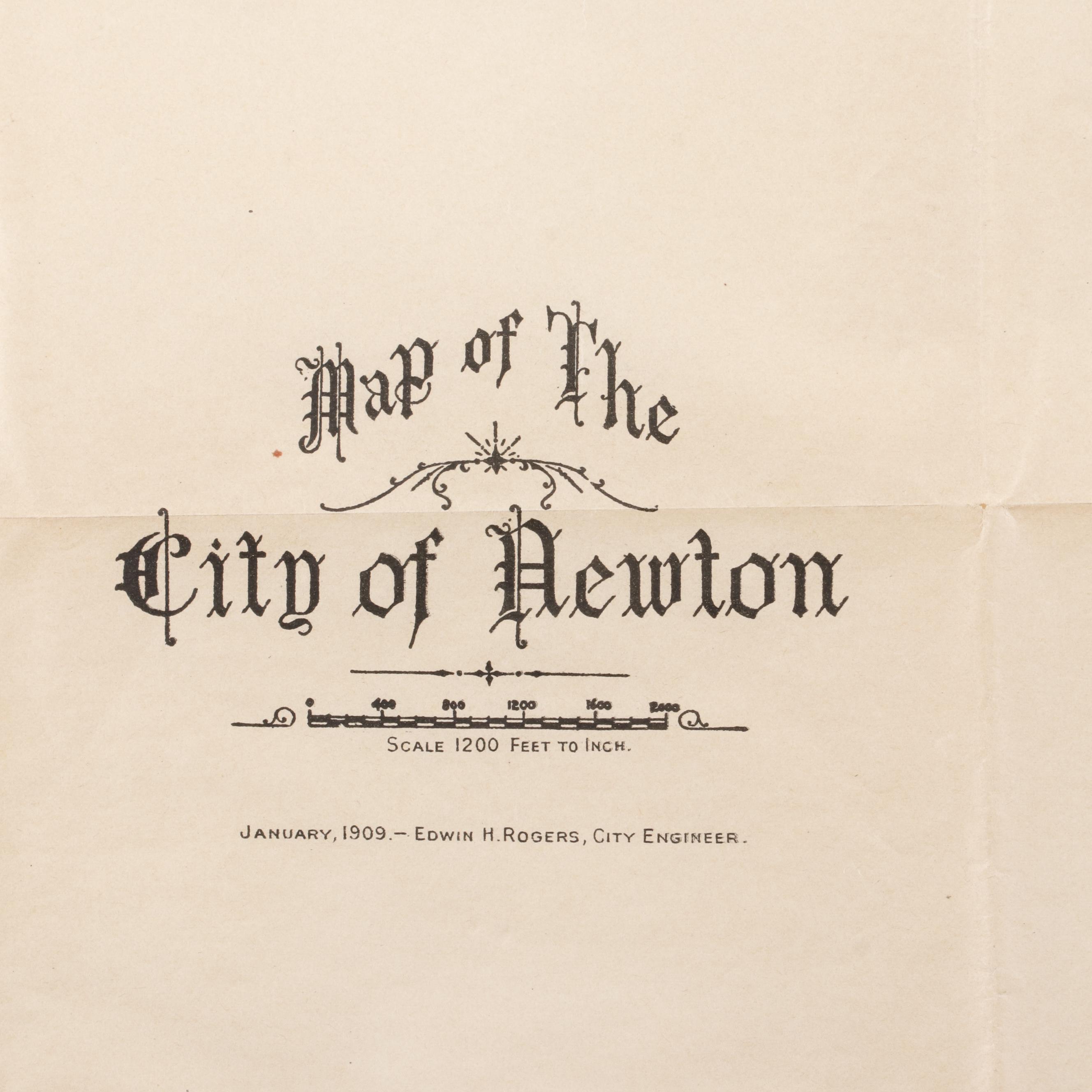 1909 City Map of Newton, MA