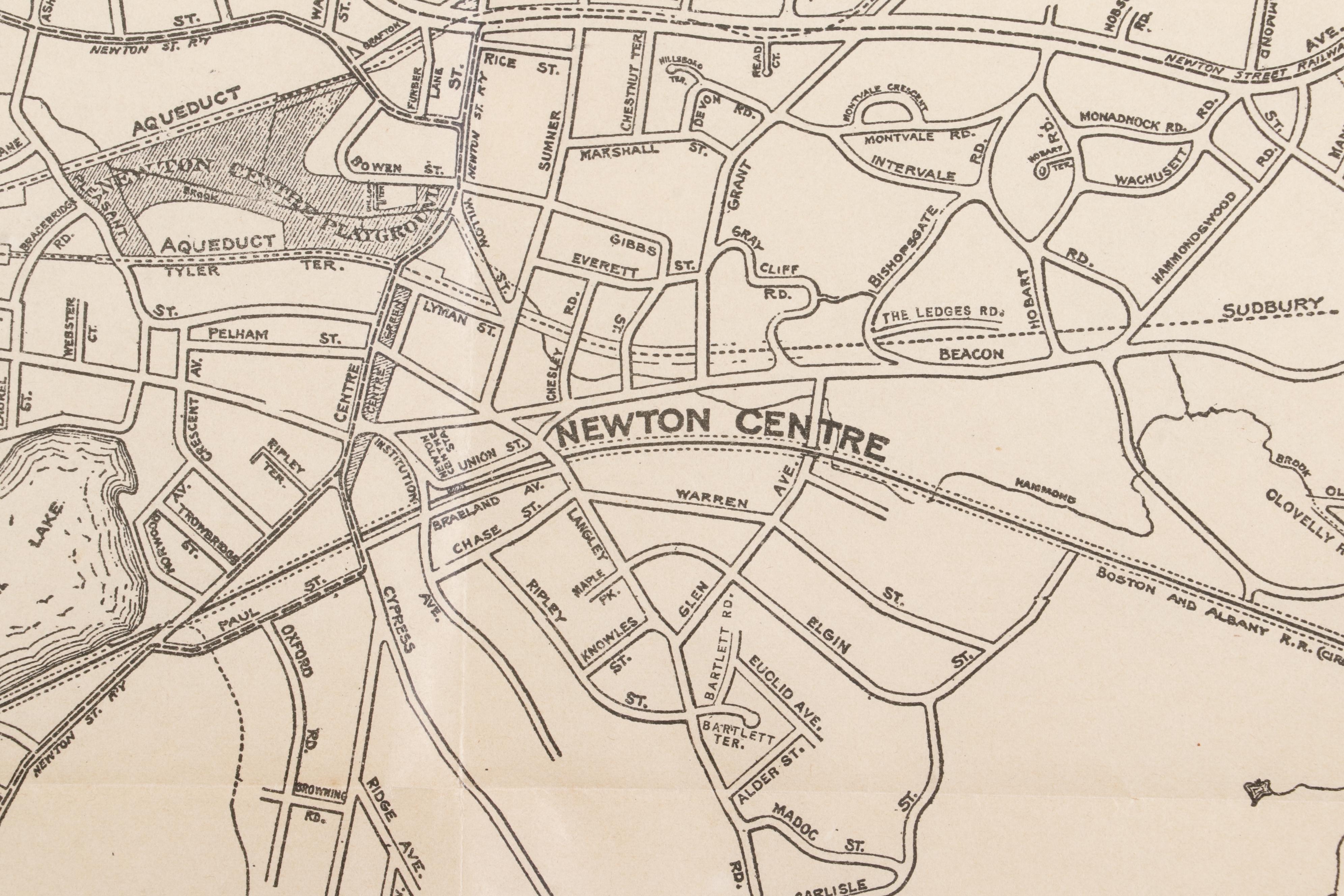 1909 City Map of Newton, MA