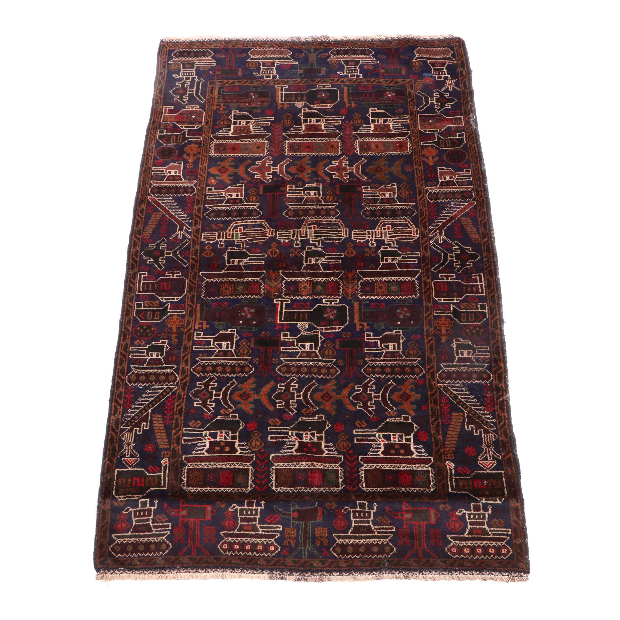 Hand-Knotted Afghani War Rug