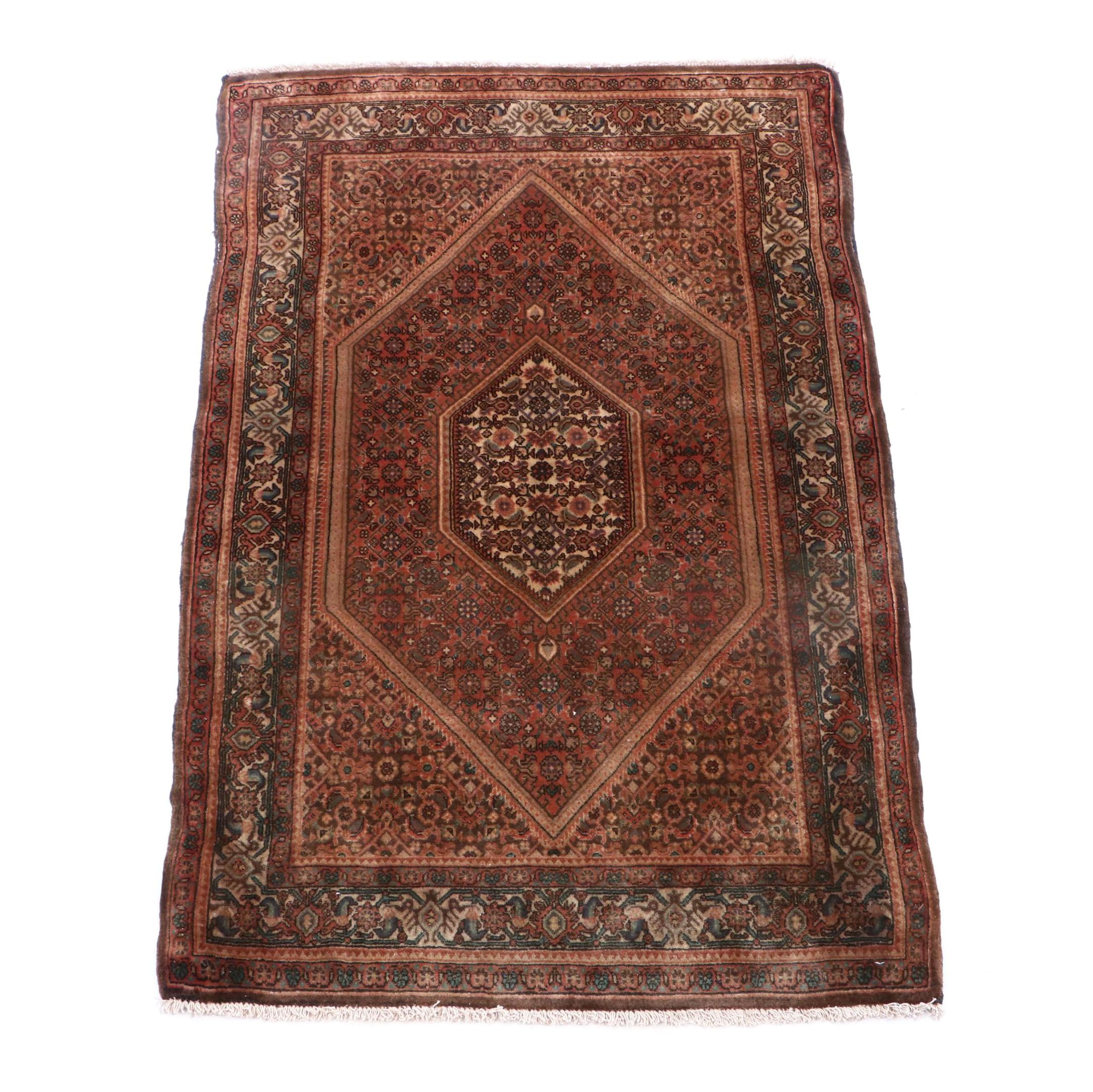 Hand-Knotted Persian Bijar Rug