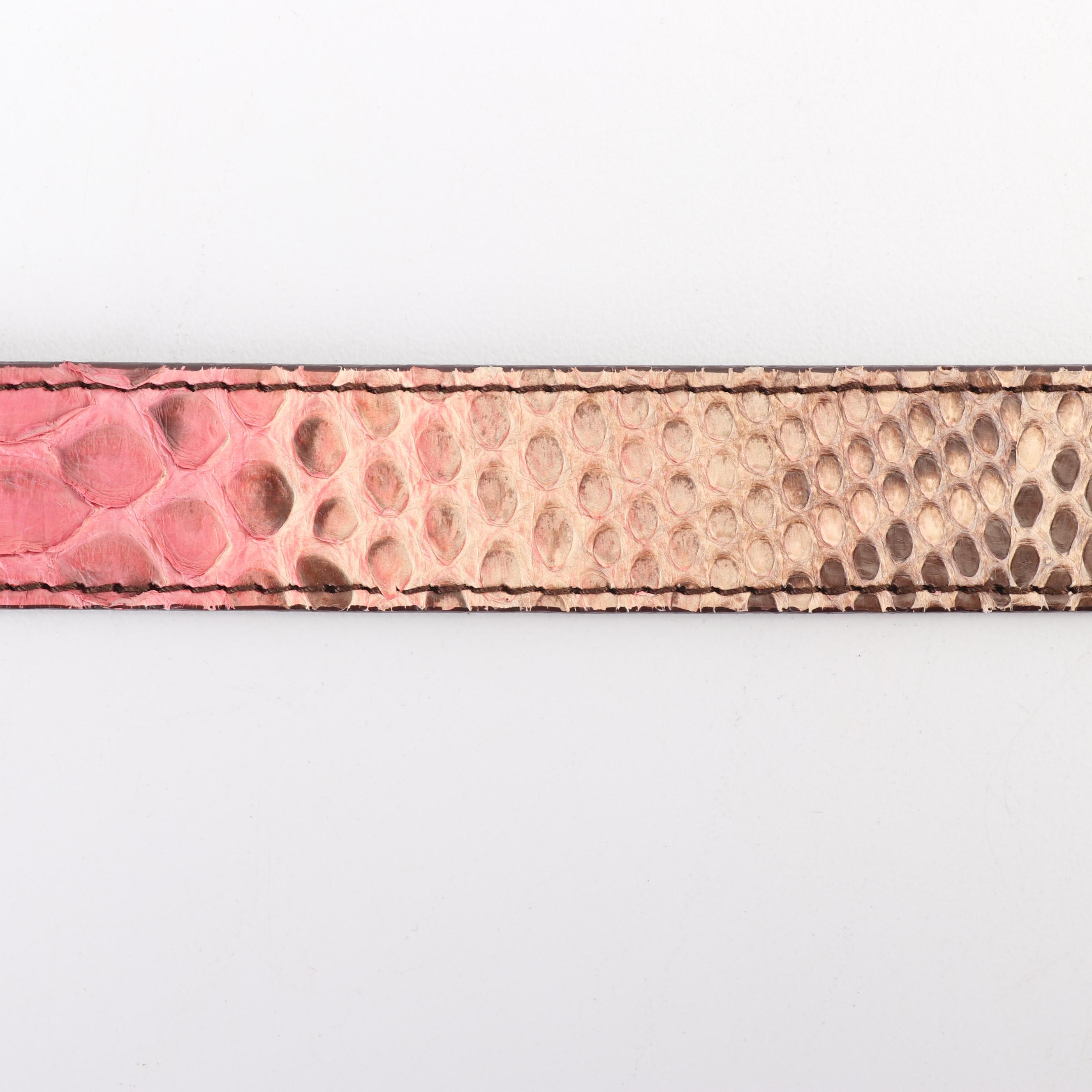Women's Prada Pink and Tan Python Belt