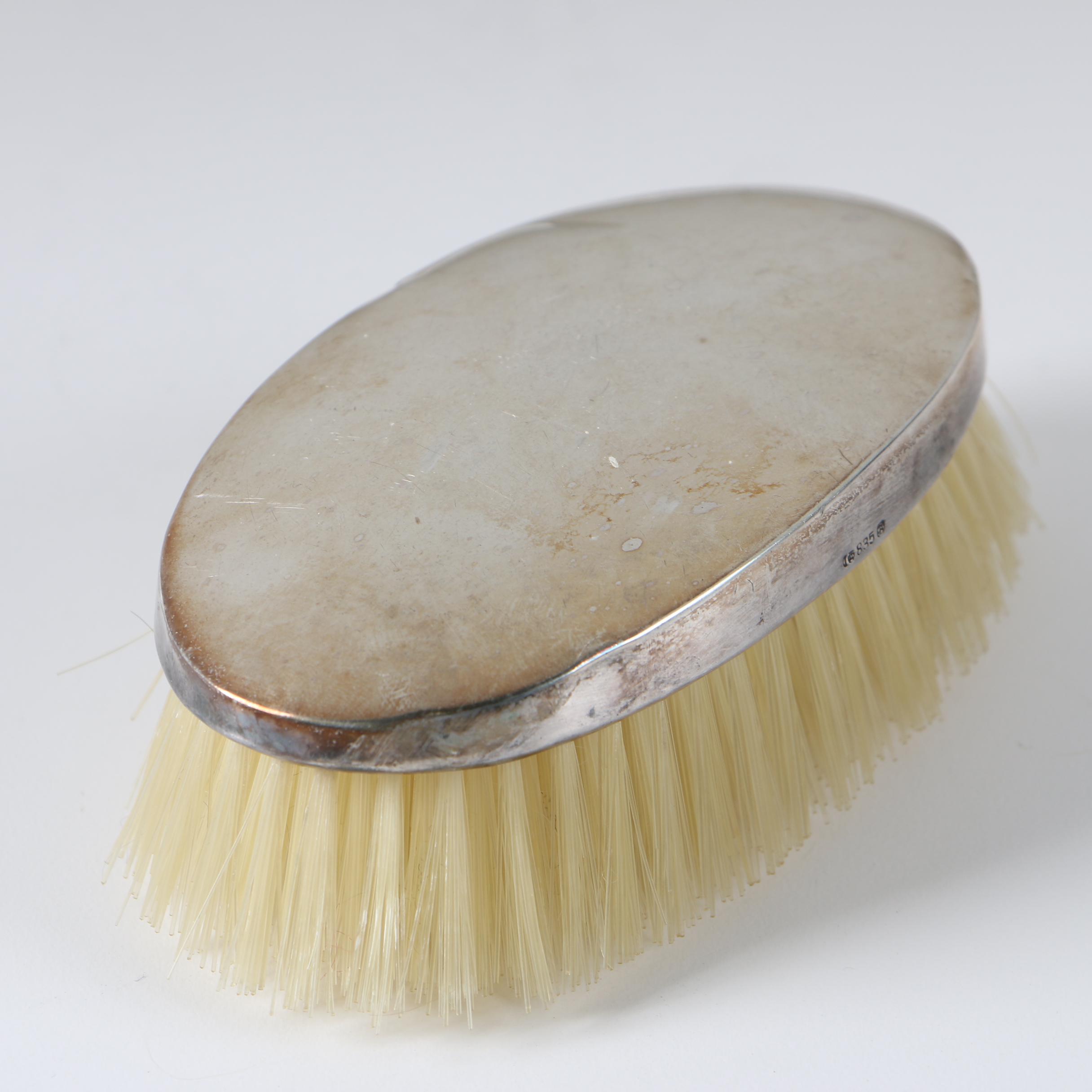 M. H. Wilkens & Söhne German 835 Silver Tray with Military Brush