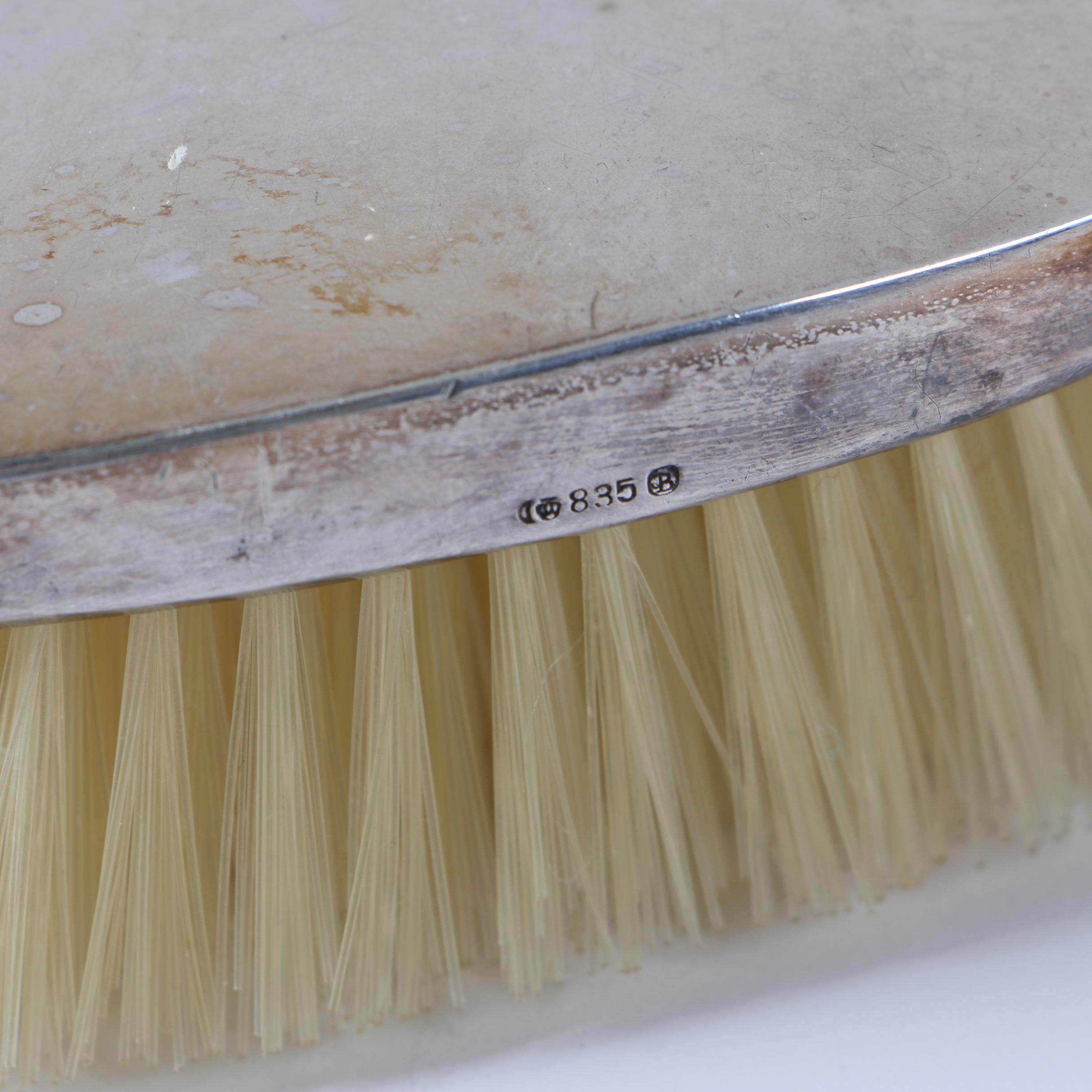 M. H. Wilkens & Söhne German 835 Silver Tray with Military Brush