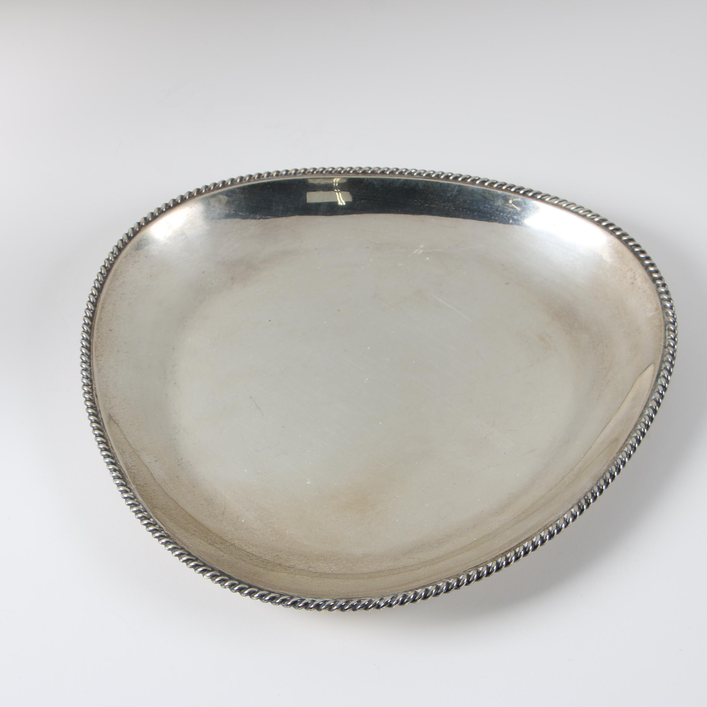 M. H. Wilkens & Söhne German 835 Silver Tray with Military Brush