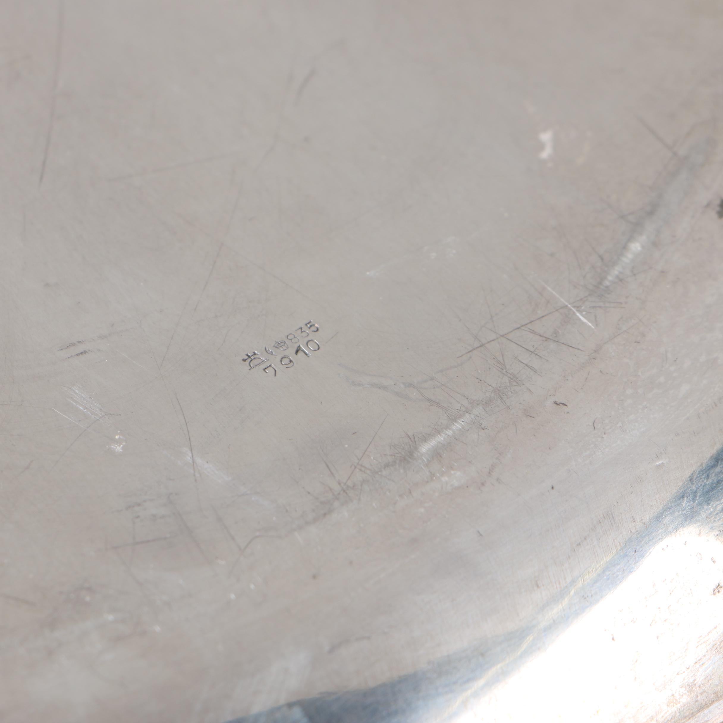 M. H. Wilkens & Söhne German 835 Silver Tray with Military Brush