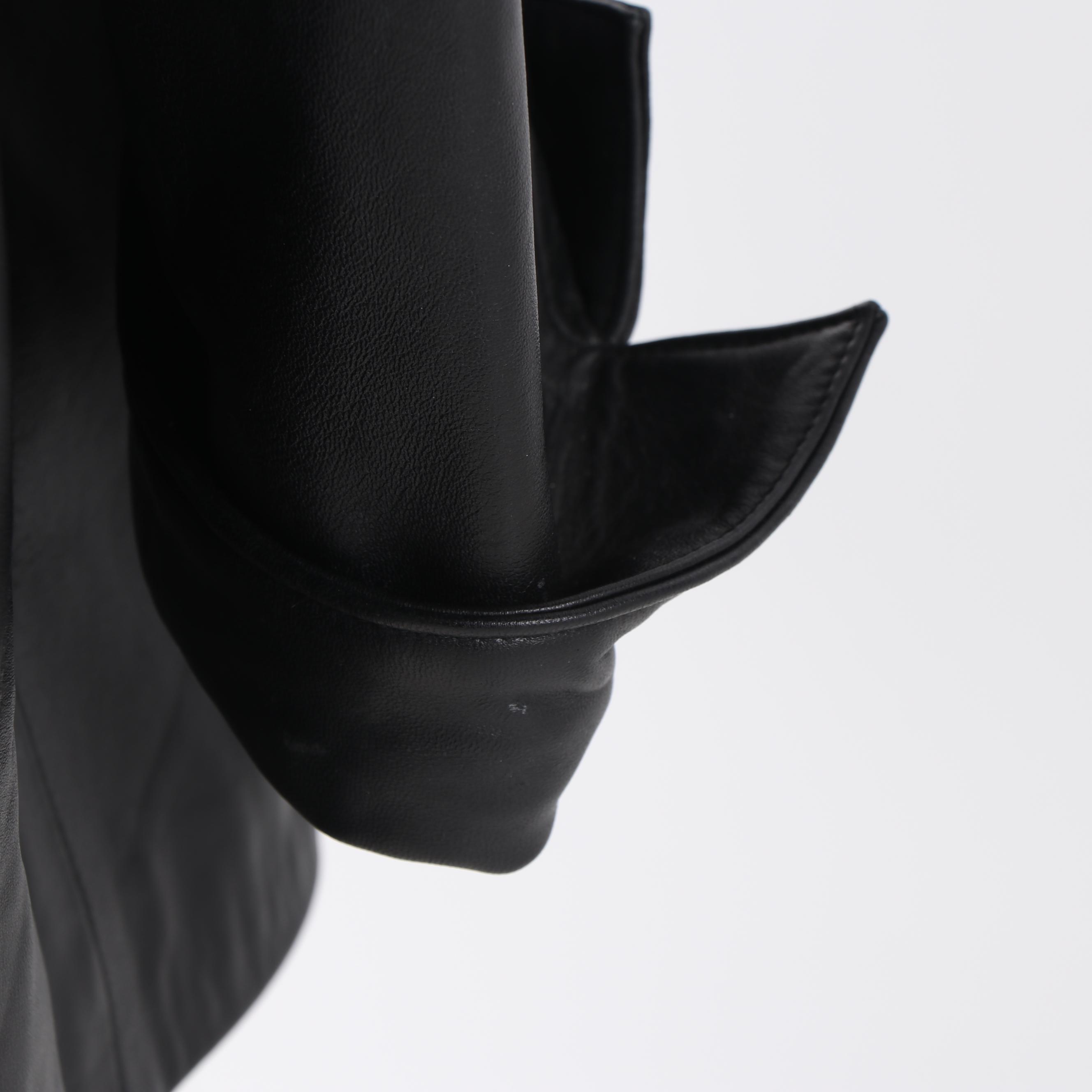 Marvin Richards New York Black Leather Jacket with Removable Fox Fur Collar