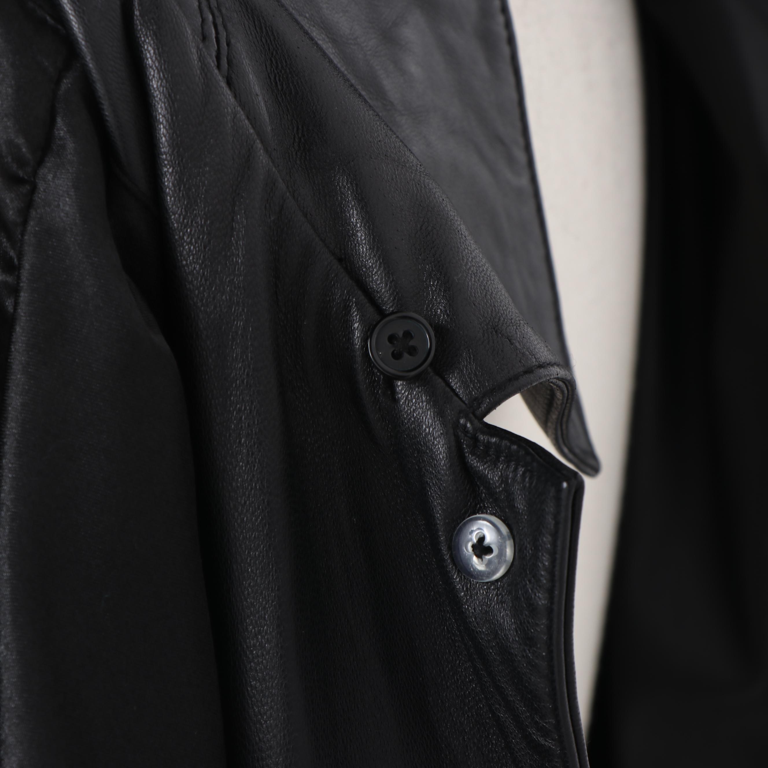 Marvin Richards New York Black Leather Jacket with Removable Fox Fur Collar