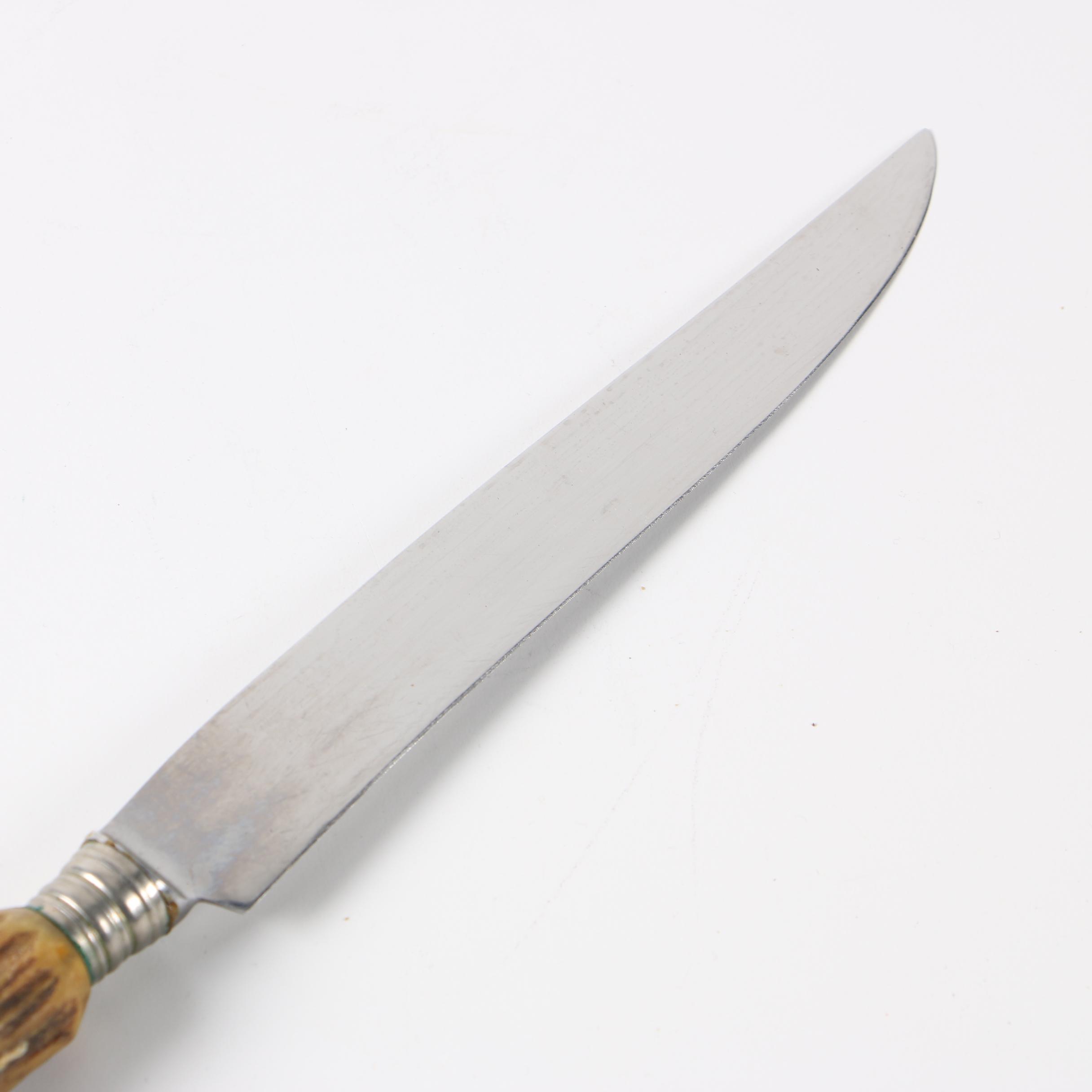 Hoffritz German Stainless Steel and Stag Handle Carving Set