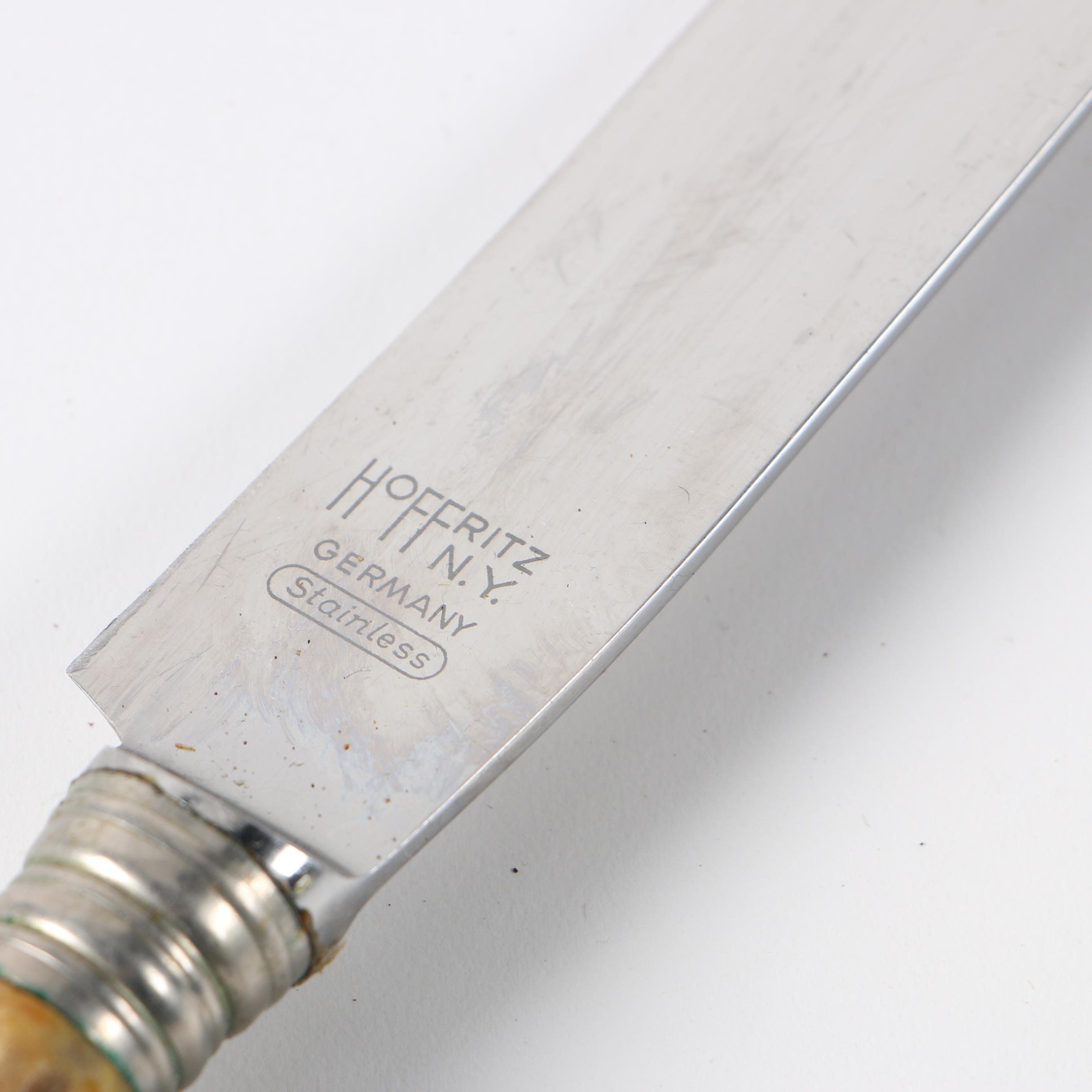 Hoffritz German Stainless Steel and Stag Handle Carving Set