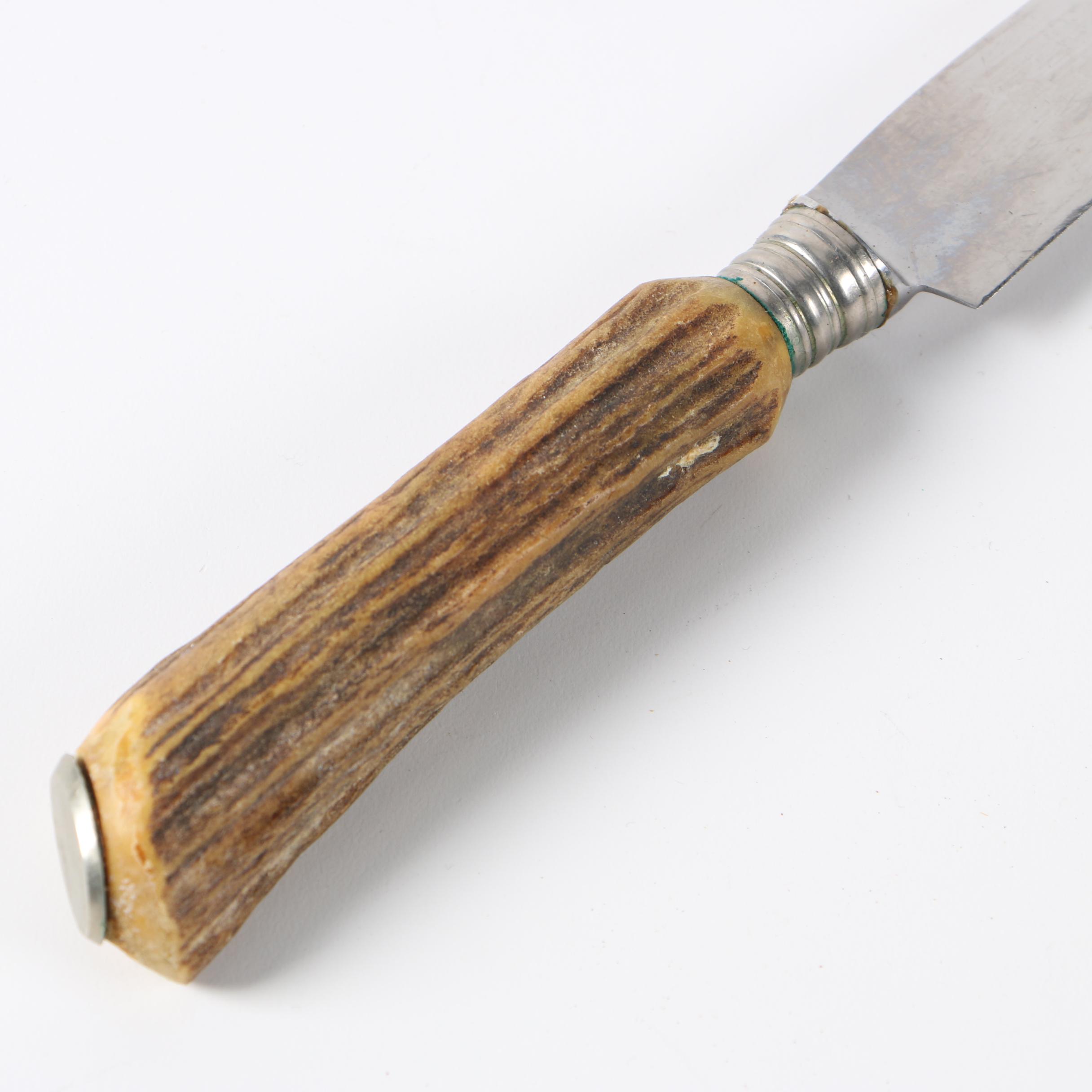 Hoffritz German Stainless Steel and Stag Handle Carving Set