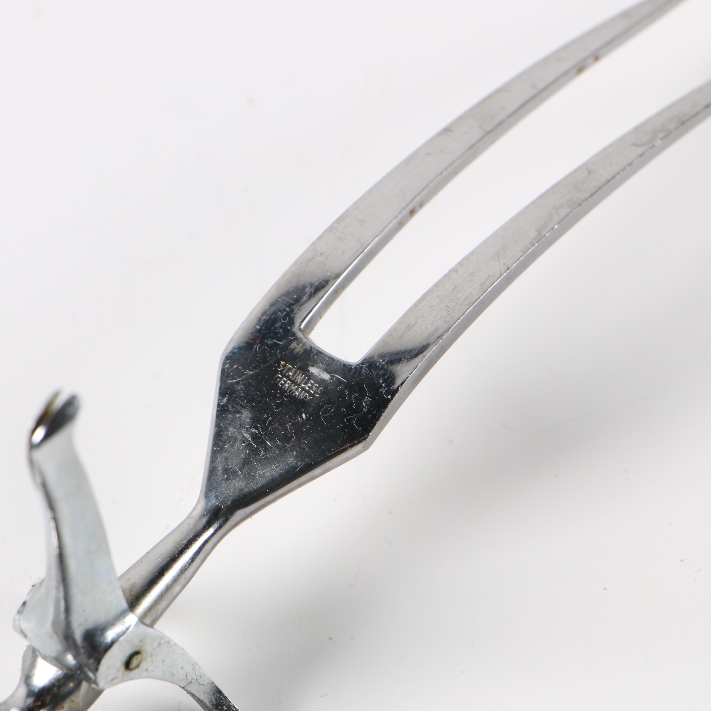 Hoffritz German Stainless Steel and Stag Handle Carving Set