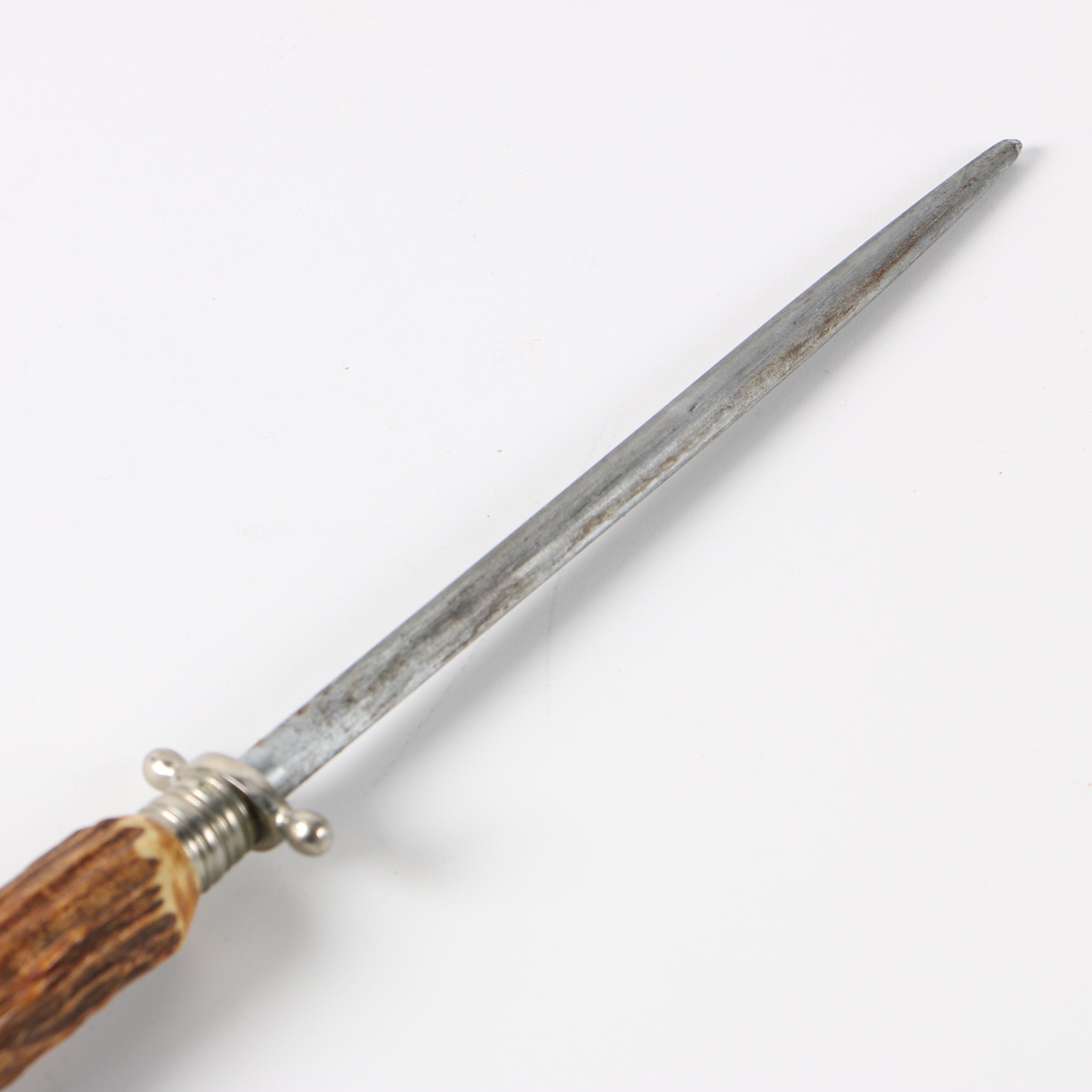 Hoffritz German Stainless Steel and Stag Handle Carving Set