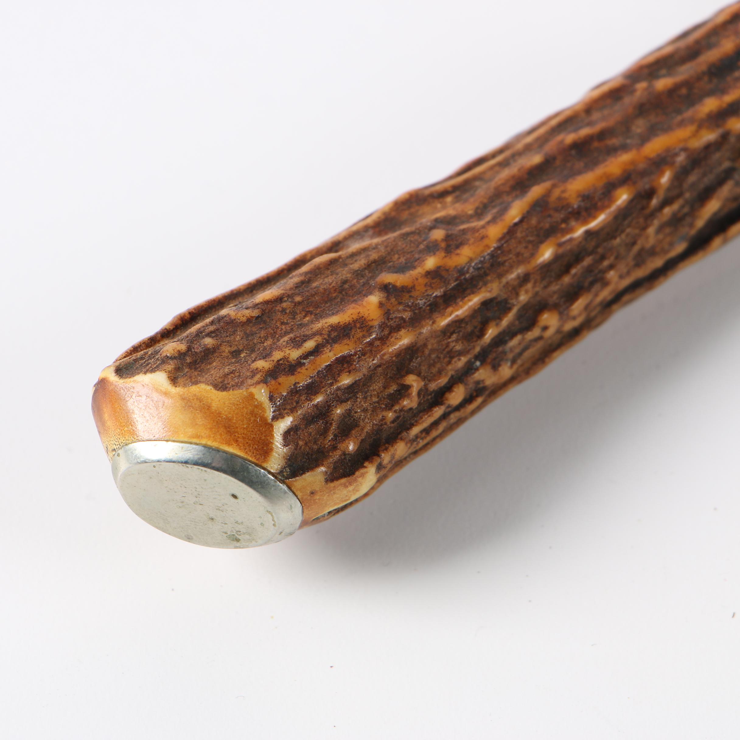 Hoffritz German Stainless Steel and Stag Handle Carving Set