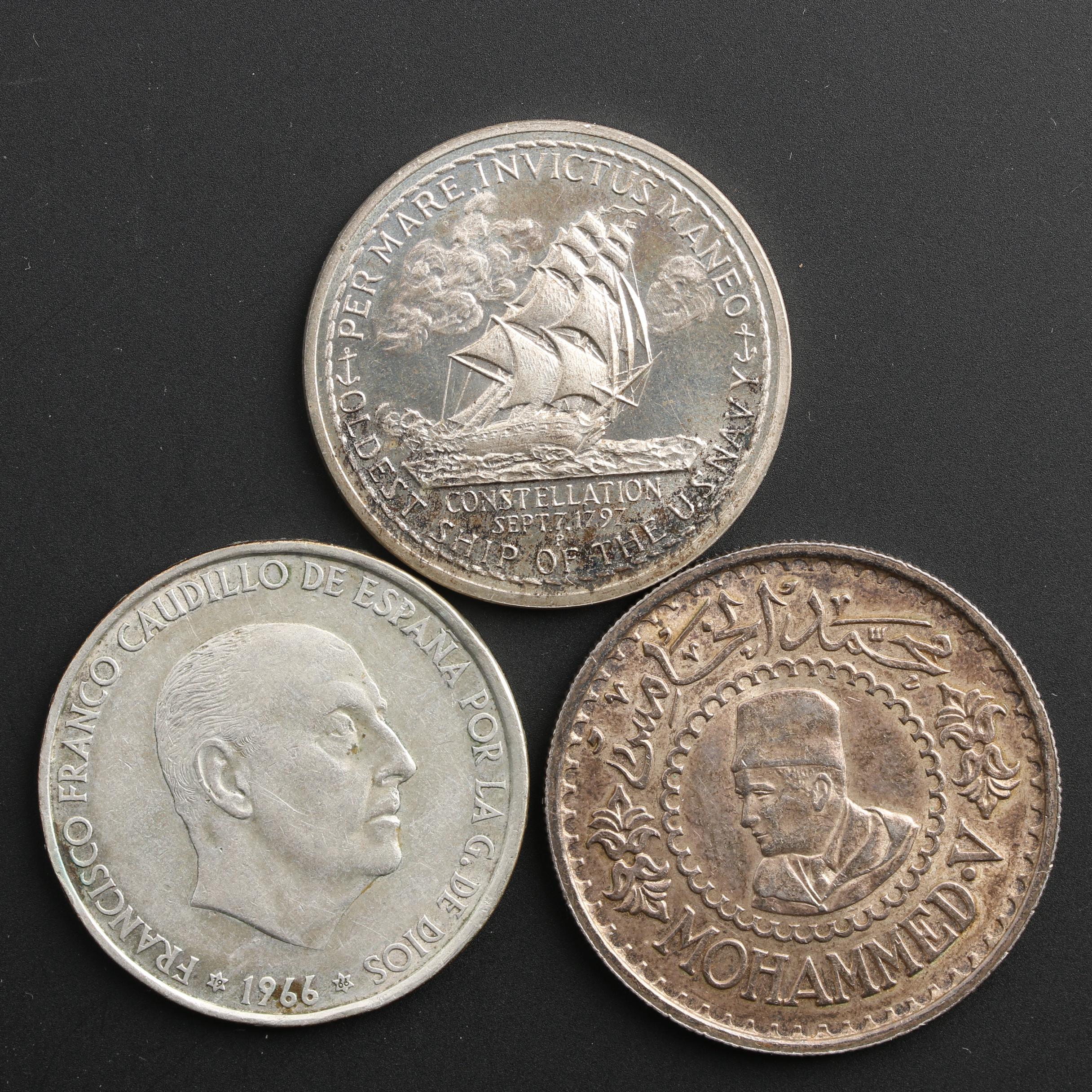 Group of 10 Various Foreign Silver Coins