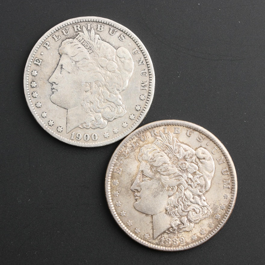 1889 and 1900-O Morgan Silver Dollars