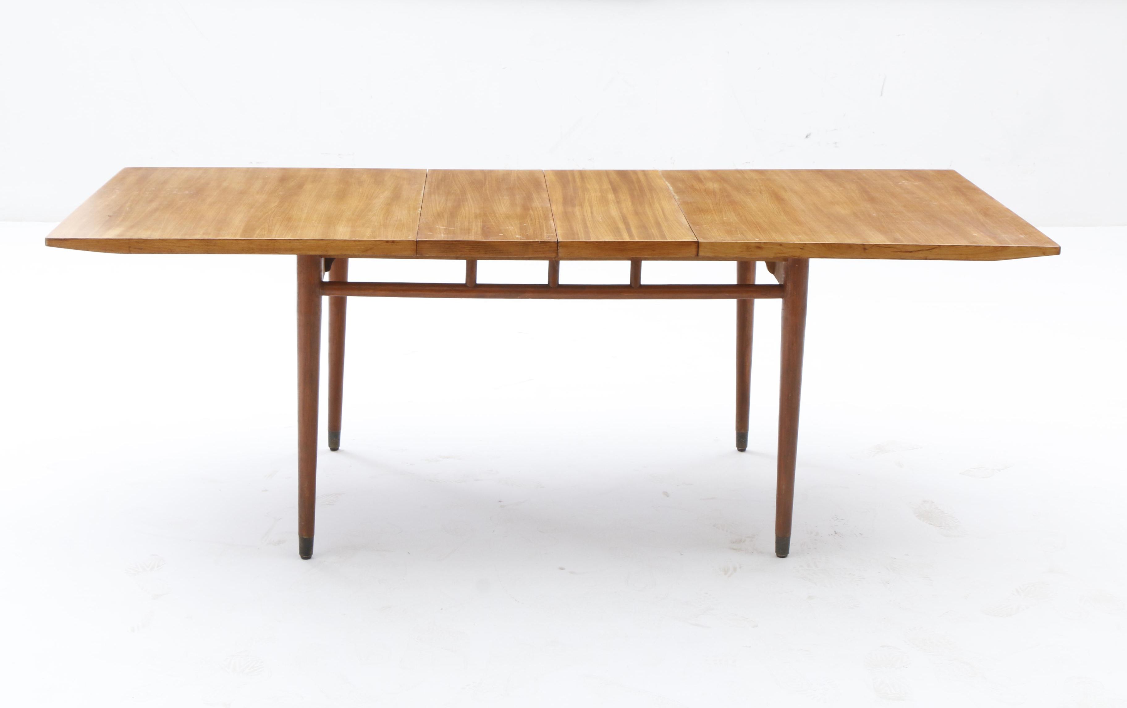 Modern Dining Table and Leaves in Walnut by Drexel, 1970s