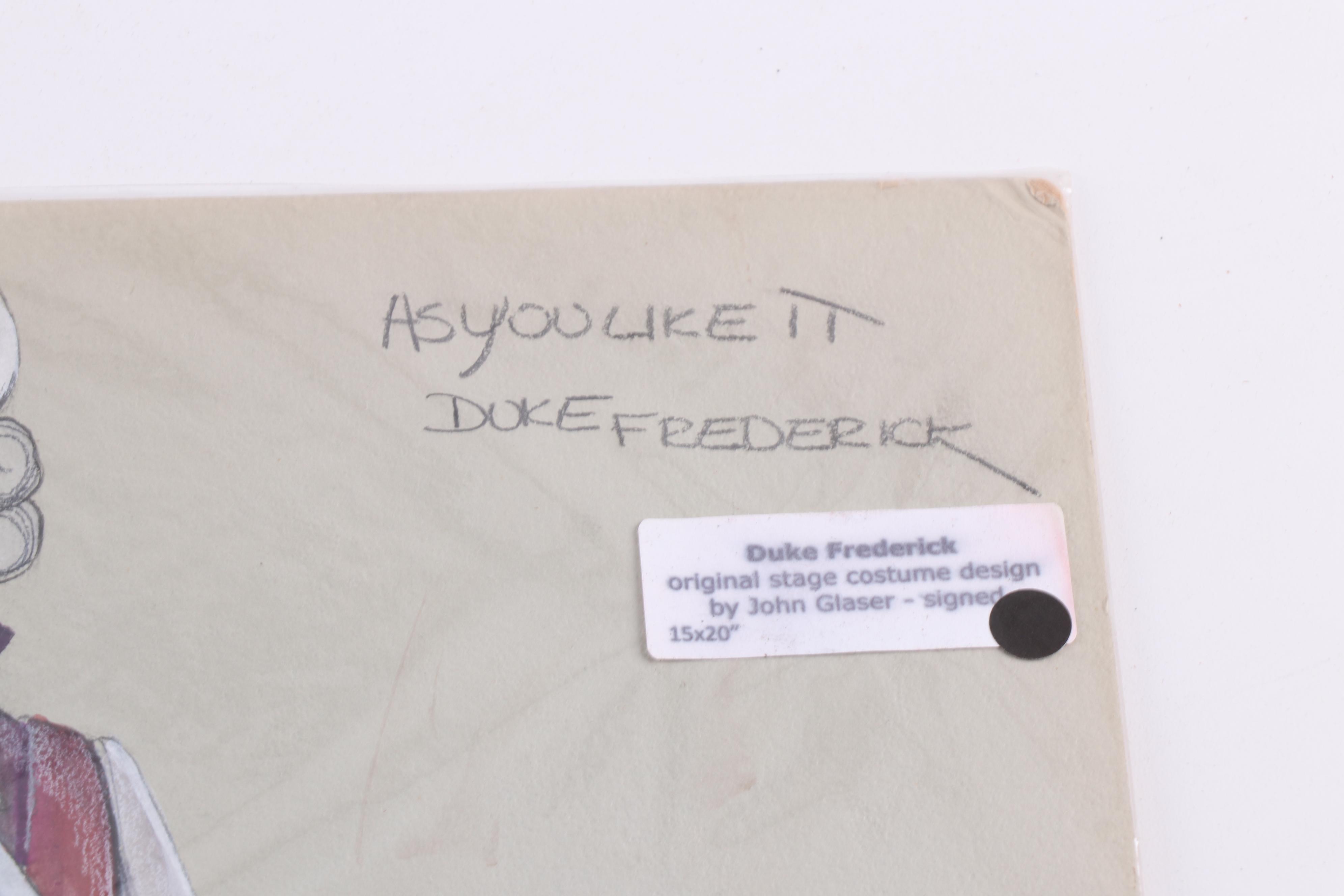 John Glaser "As You Like It" Costume Designs