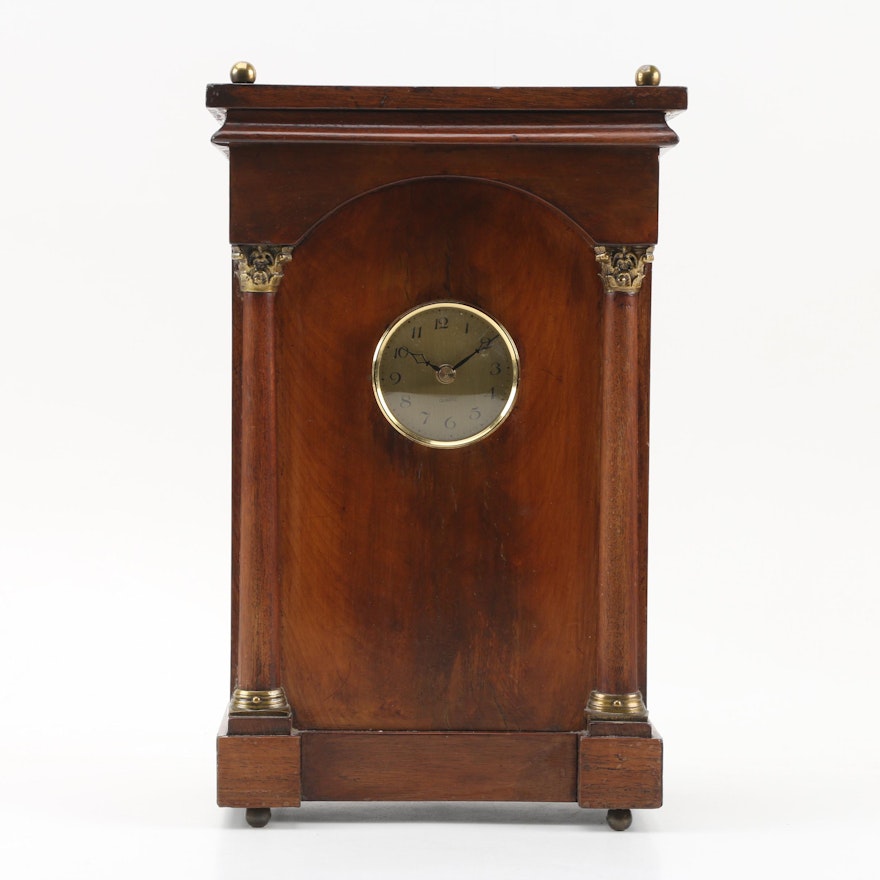 John Alabaster Wood Mantel Clock