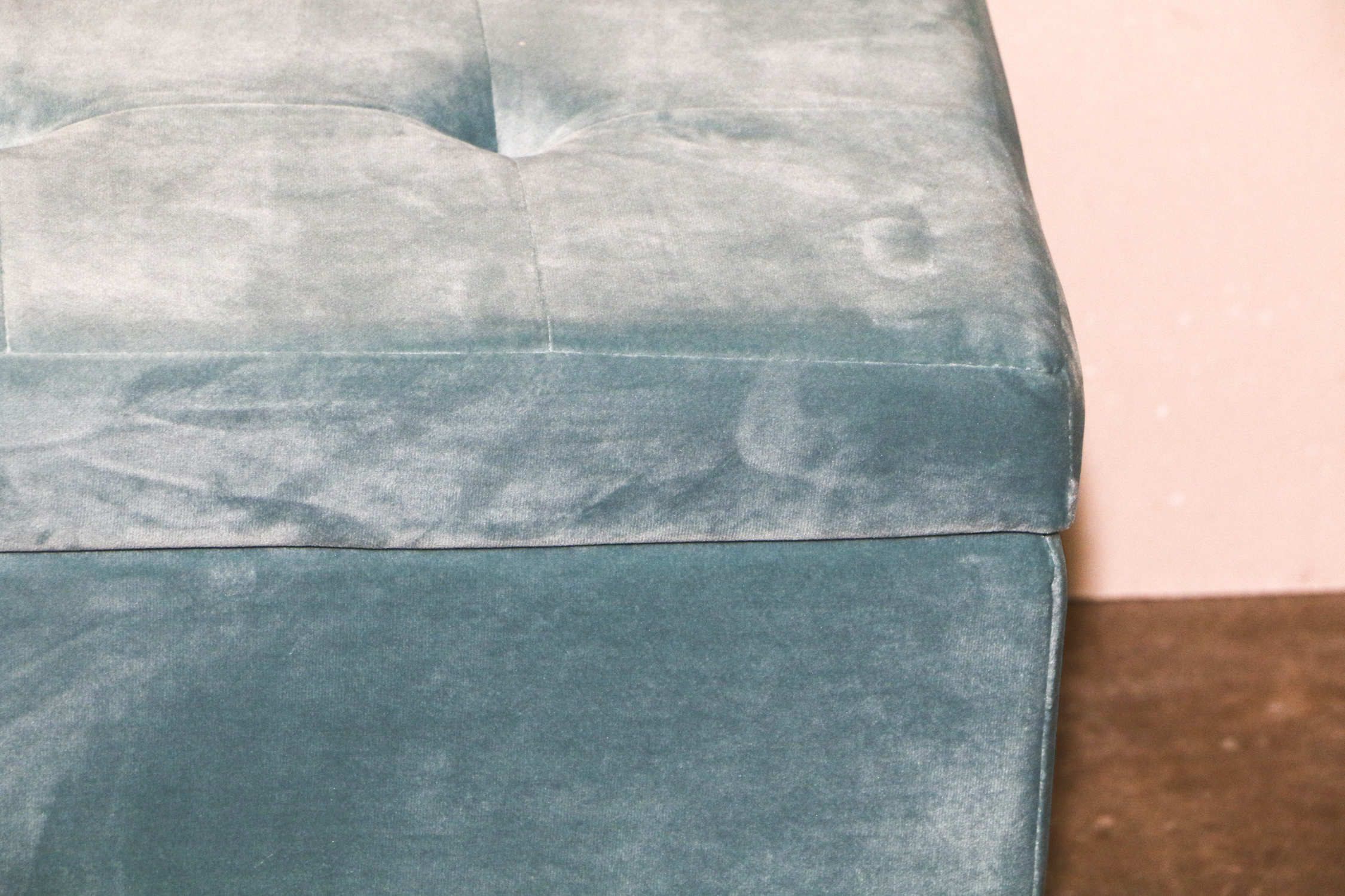 Button-Tufted Upholstered Storage Ottoman by Tainoki, 21st Century