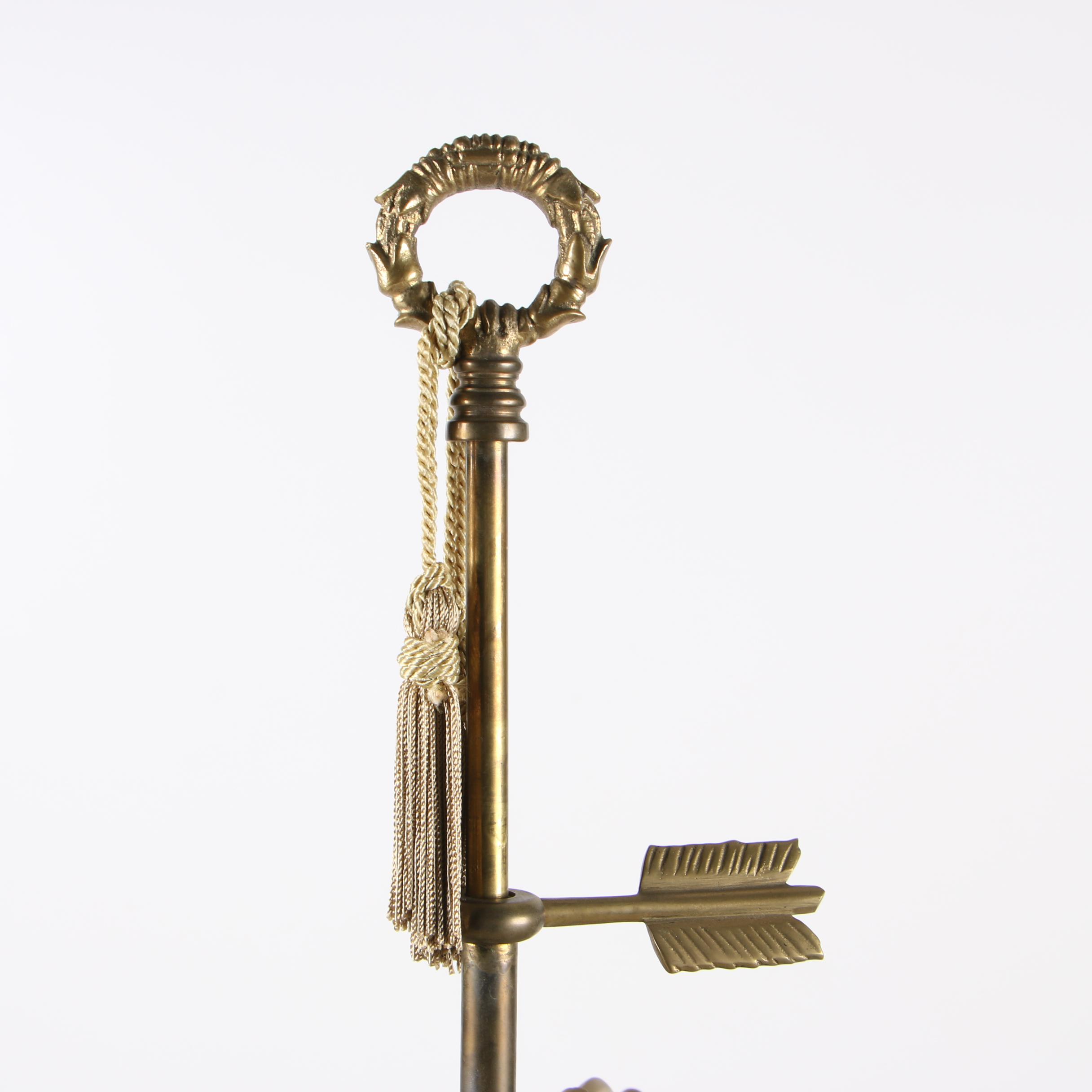 Chapman Brass Swan Bouillotte Lamp with Tole Shade, 1972