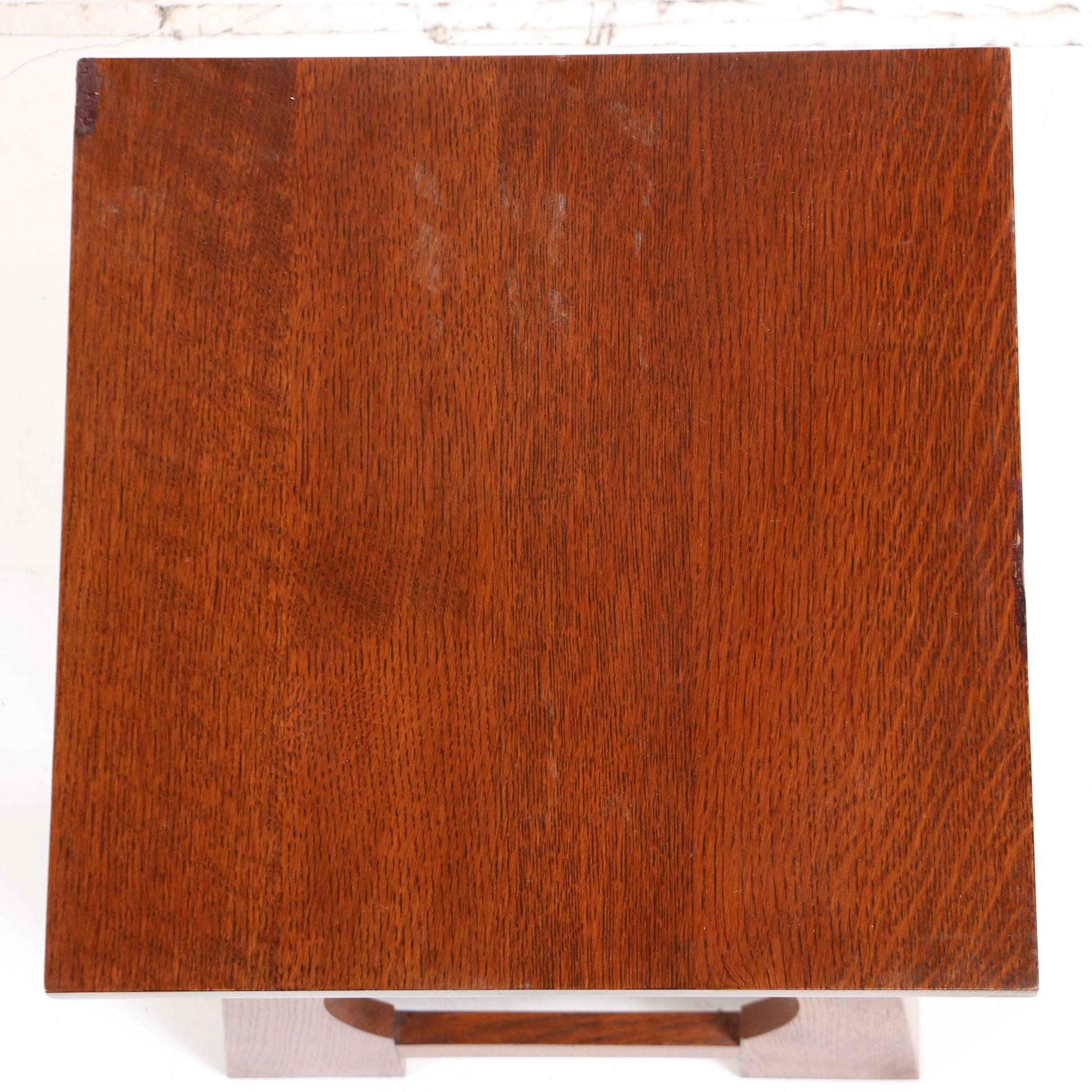 Contemporary Stickley Roycroft Oak Tabouret Table