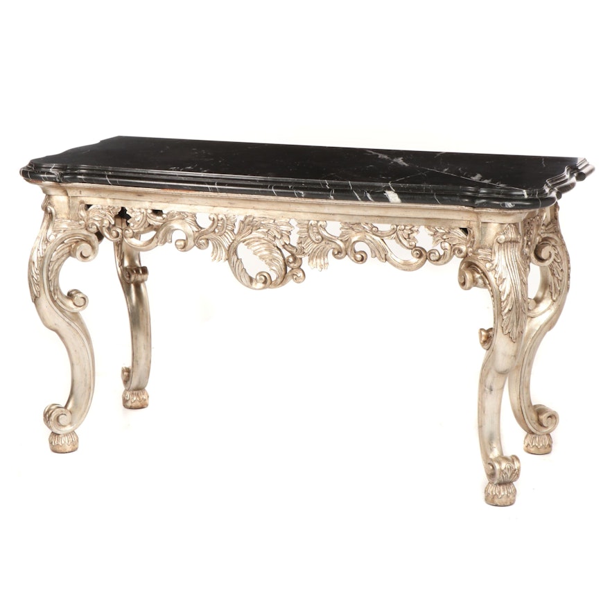 Ralph Lauren Rococo Style "Hayden" Wood and Marble Console, 21st Century