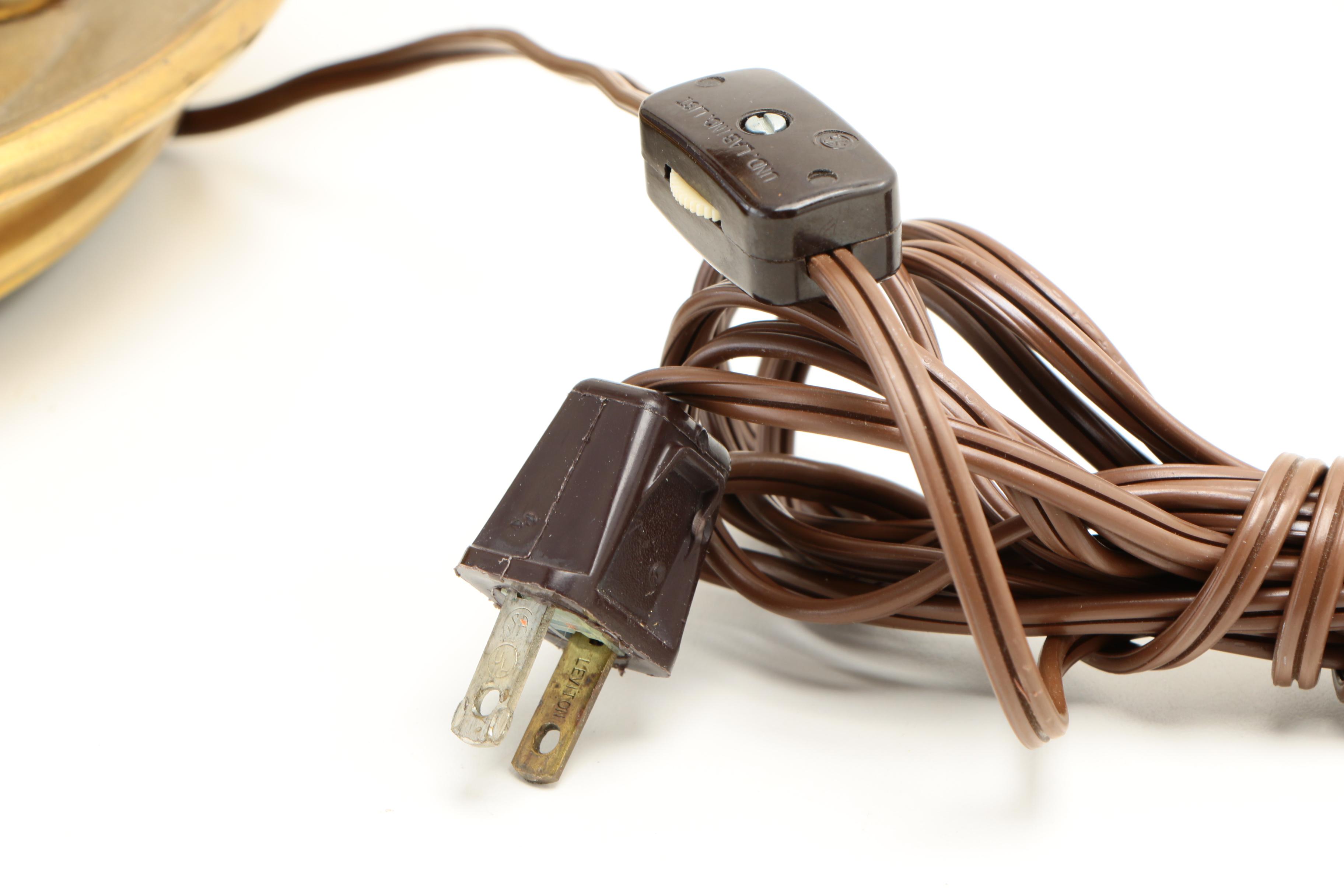 Empire Style Chapman Brass Bouillotte Lamp, 1983