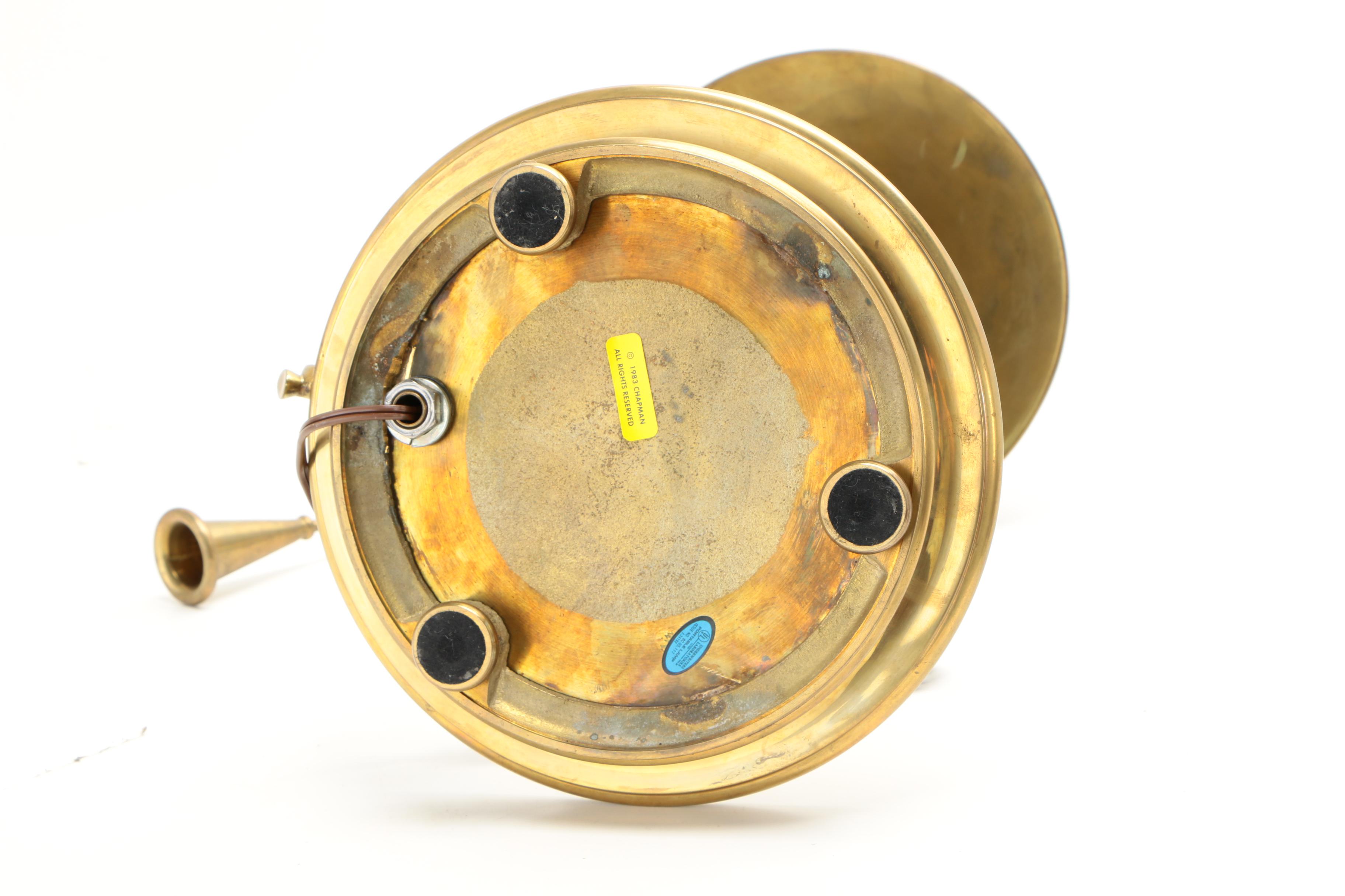 Empire Style Chapman Brass Bouillotte Lamp, 1983