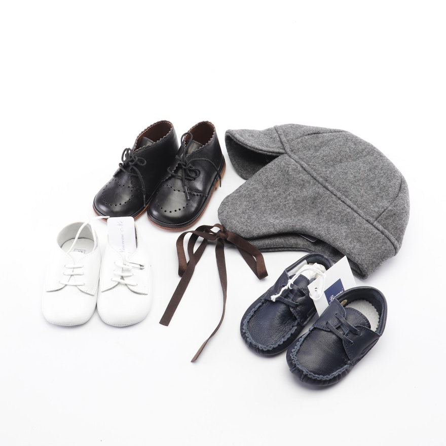 Children's Leather Shoes and Wool Hat Including Odile La Stupenderia