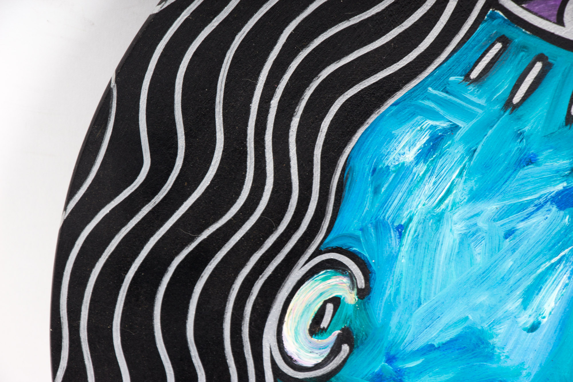 Ceramic Charger with Modern Cubist Design, Signed "Melford"