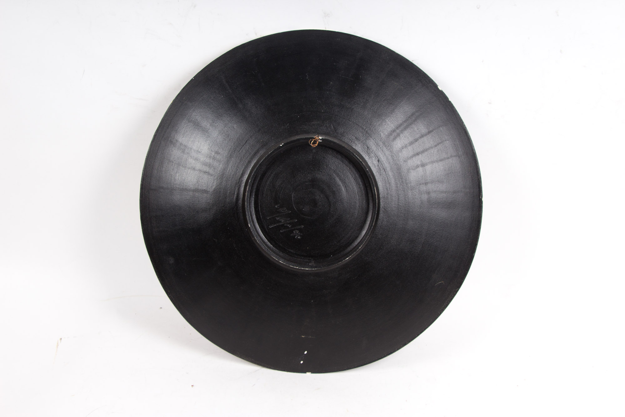 Ceramic Charger with Modern Cubist Design, Signed "Melford"