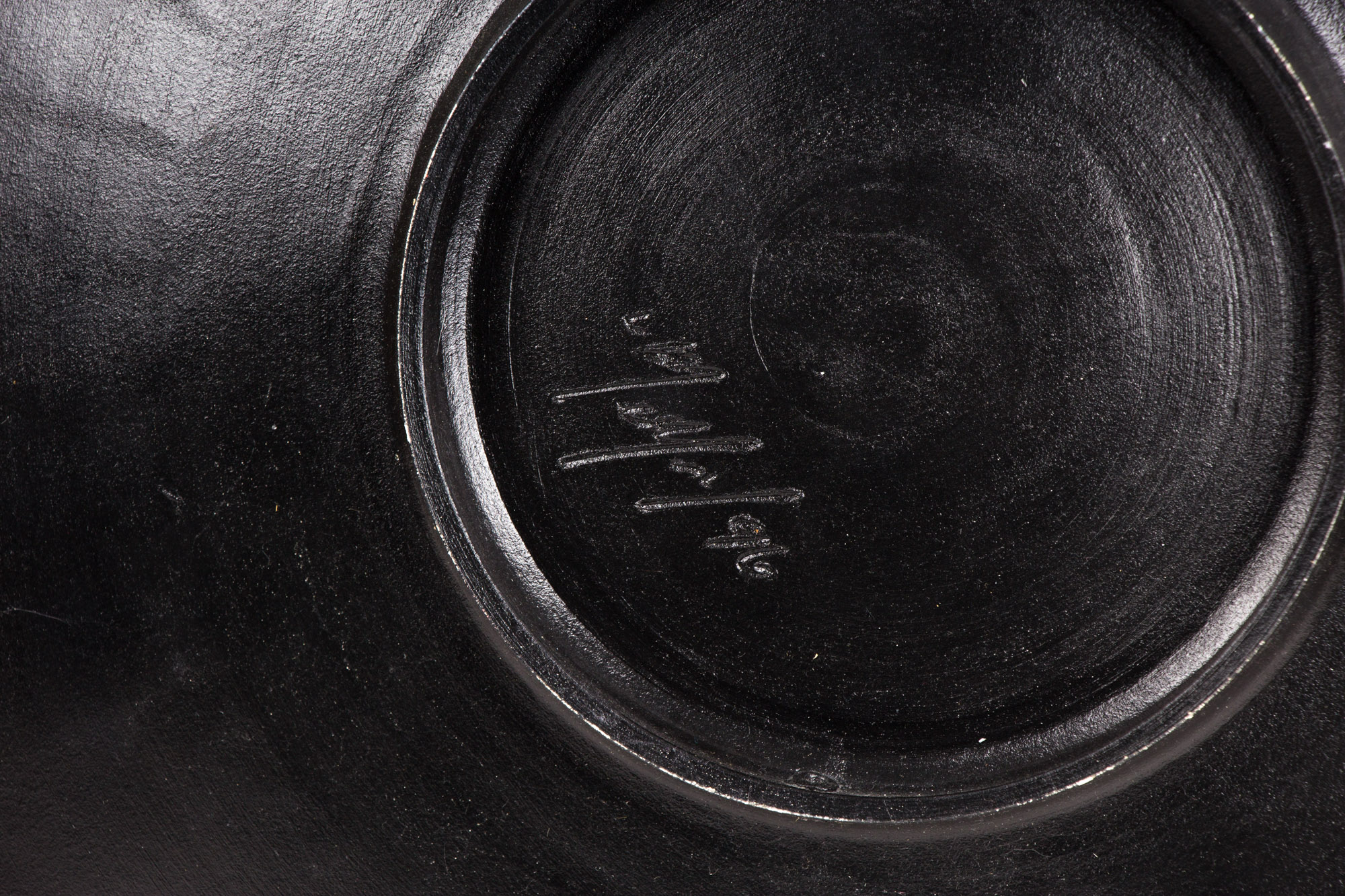 Ceramic Charger with Modern Cubist Design, Signed "Melford"