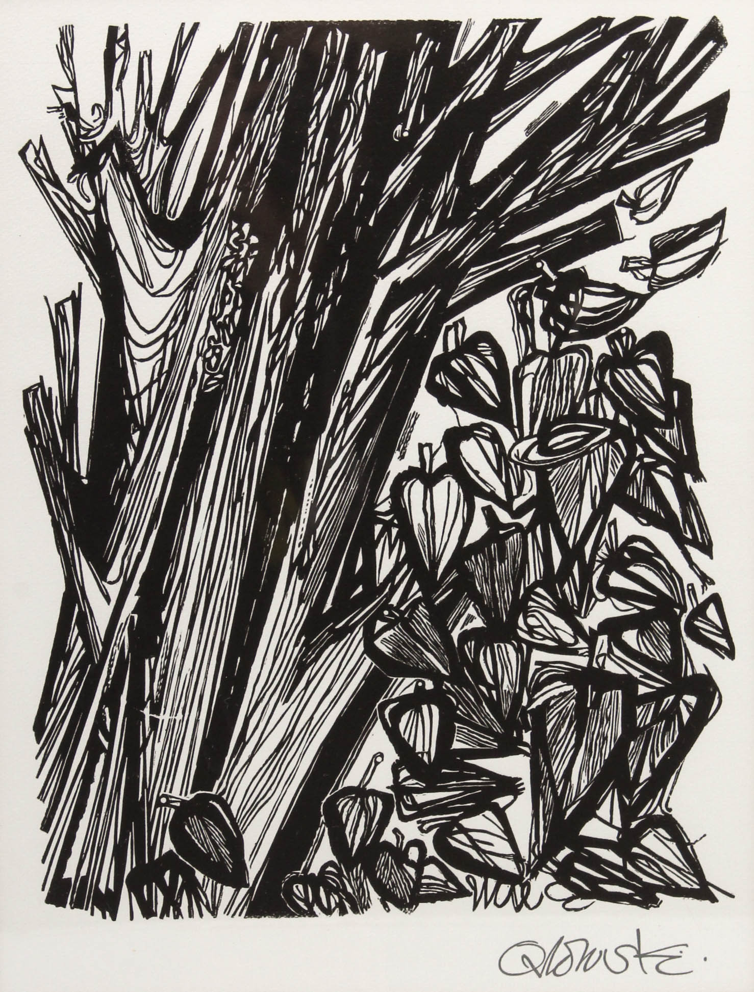 "Mourning for Orpheus" Limited Edition Lithograph after Hans Orlowski Woodcut