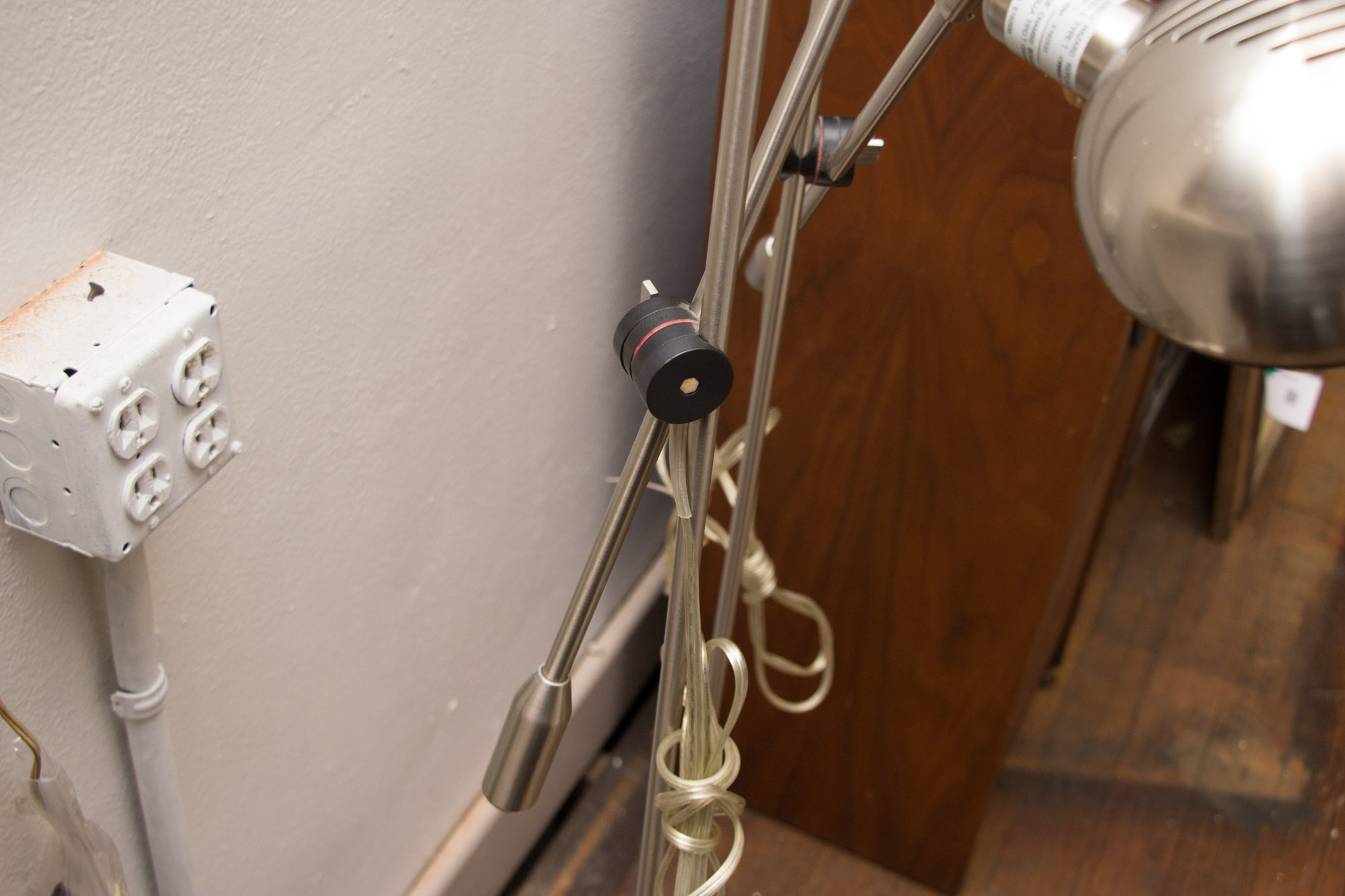 Contemporary Nickel Finish Floor Lamps