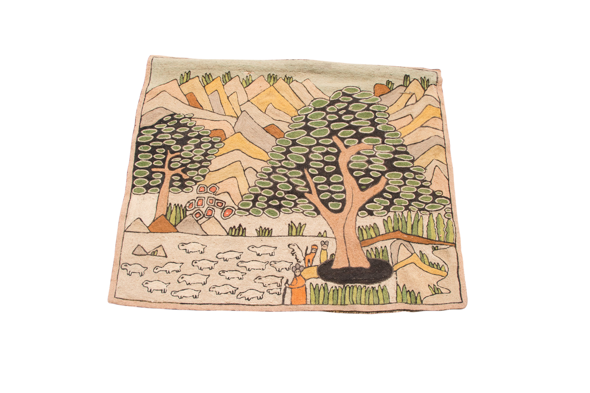 Handmade Andean Style Crewel Wall Hanging