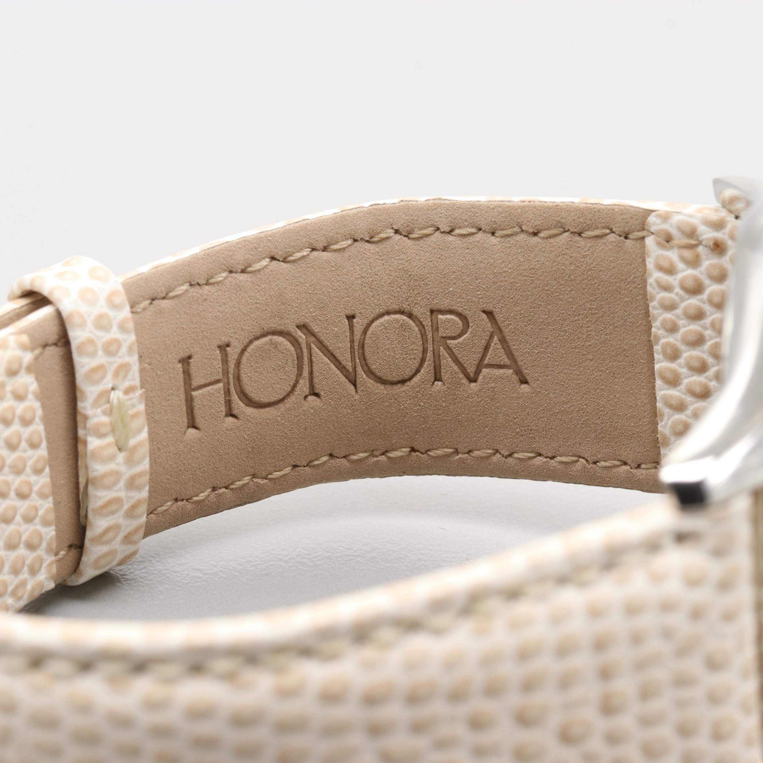 Honora Stainless Steel Watch With Mother of Pearl Dial and Pearl Bezel