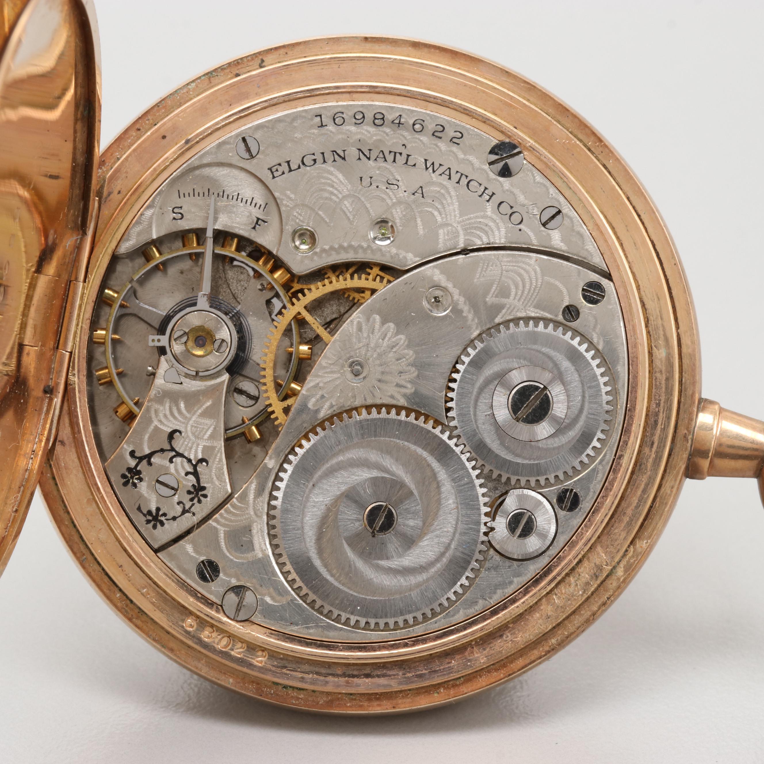 Elgin Gold Filled Hunting Case Pocket Watch, Circa 1912