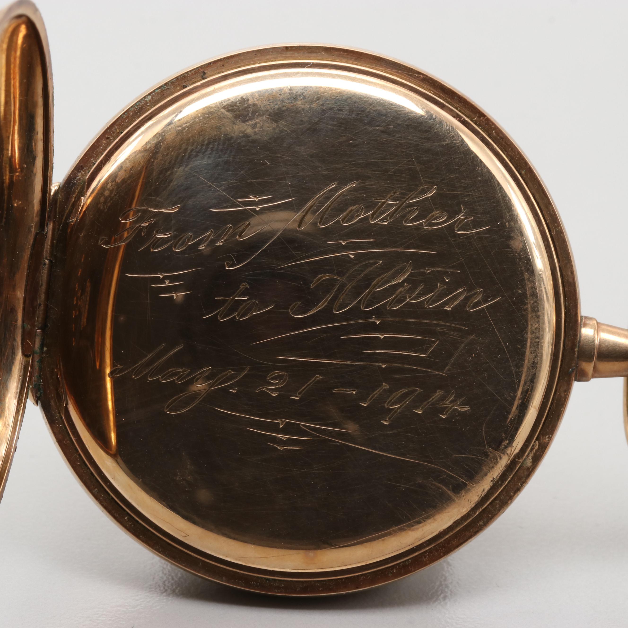 Elgin Gold Filled Hunting Case Pocket Watch, Circa 1912