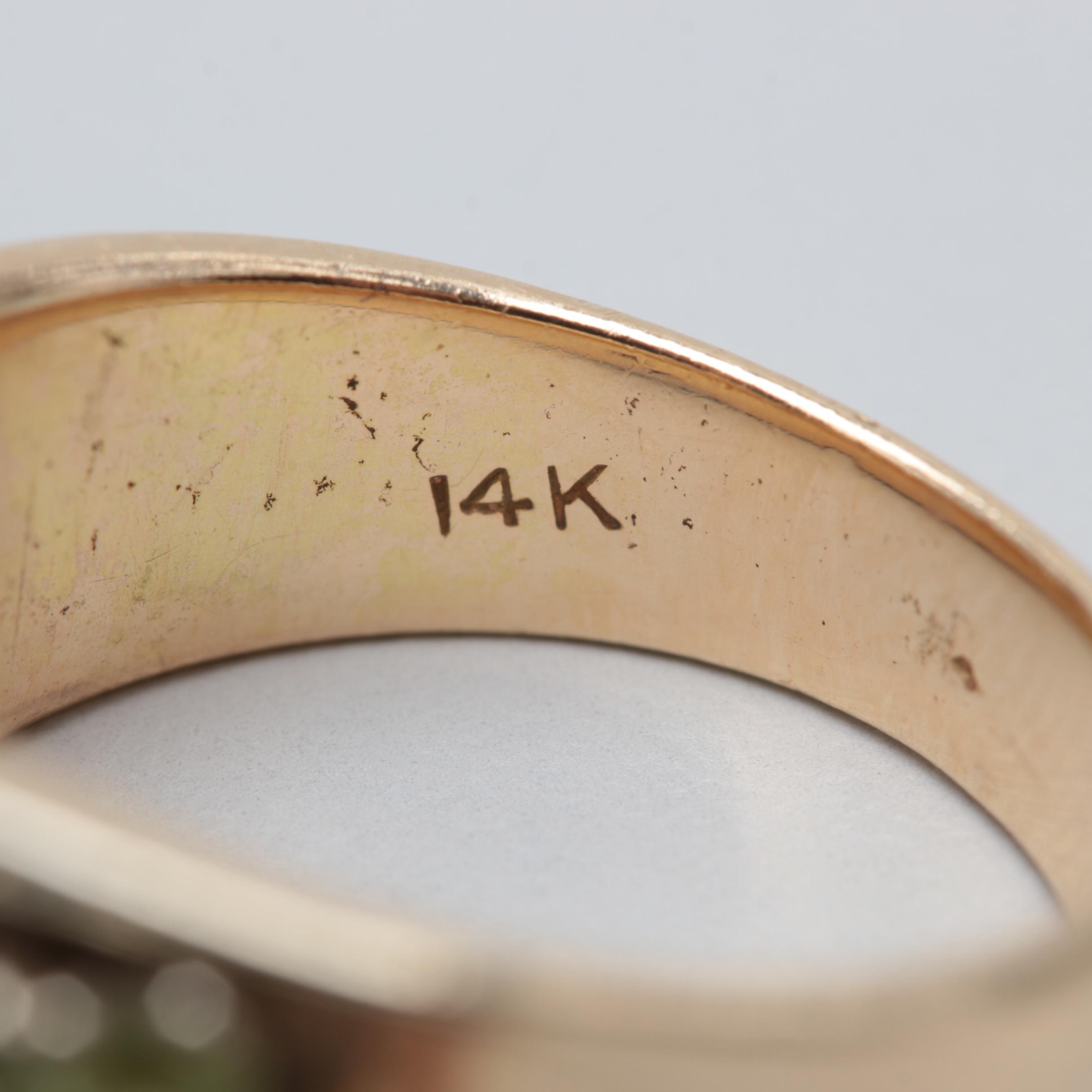 14K Yellow Gold Diamond, Ruby, Sapphire, Aquamarine, Garnet and Peridot Band