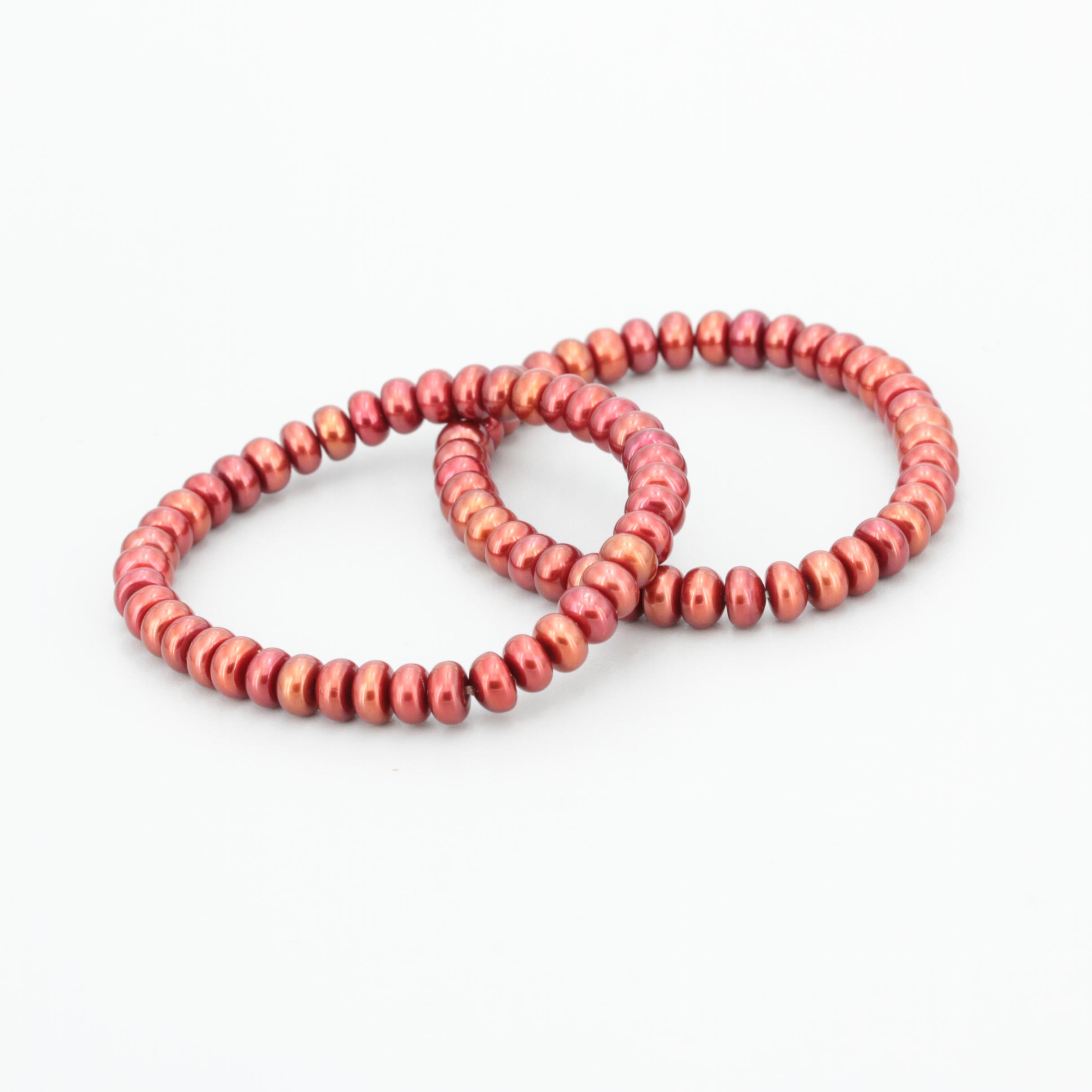 Cultured Pearl Stretch Band Bracelets